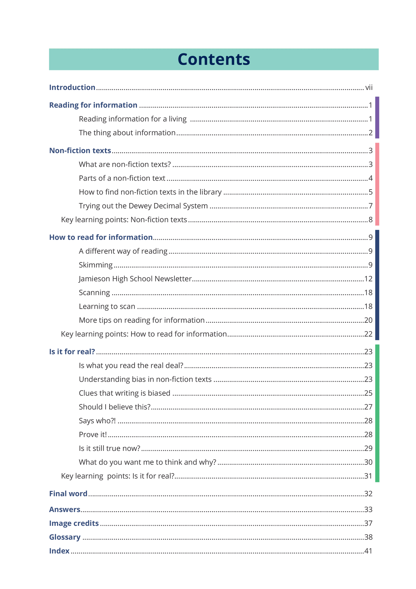 Year 10 Reading for Information Learning Guide