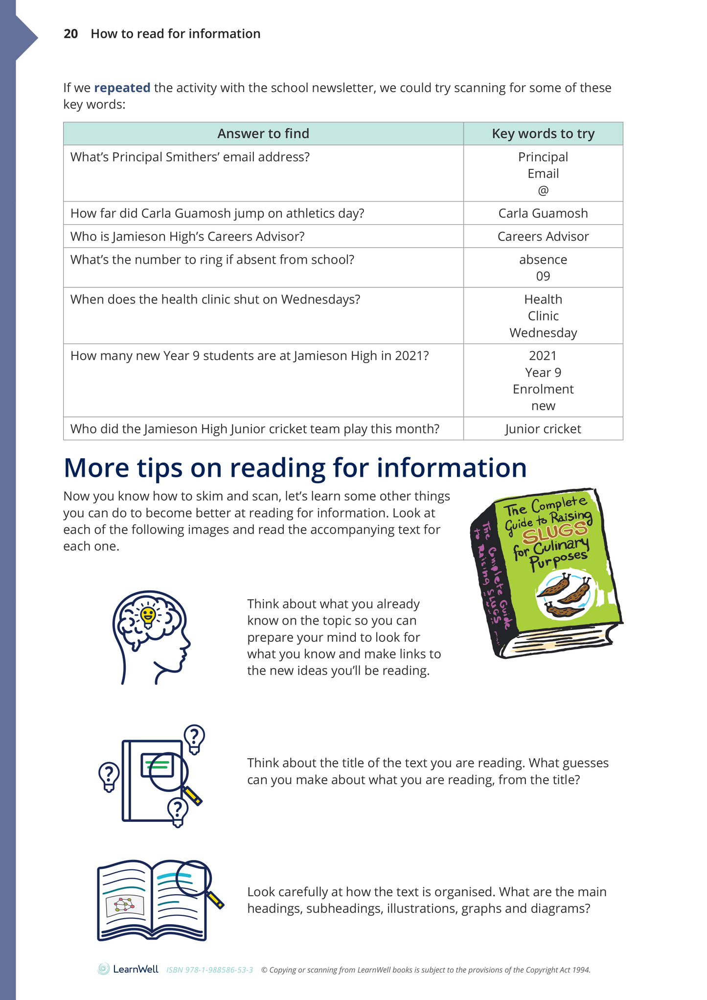 Year 10 Reading for Information Learning Guide