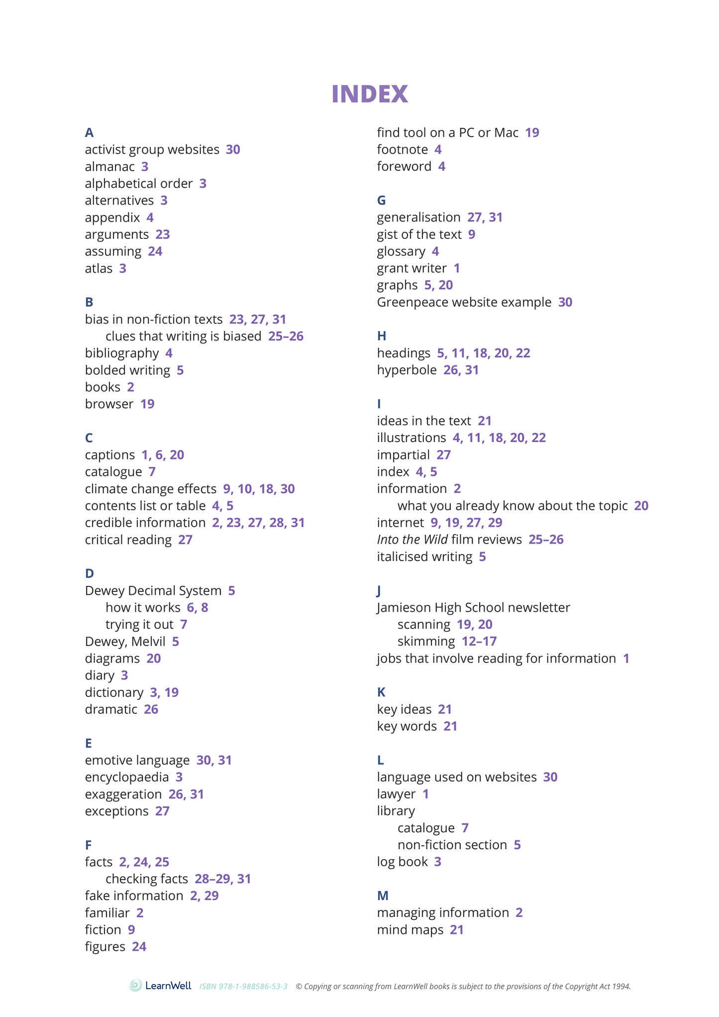 Year 10 Reading for Information Learning Guide