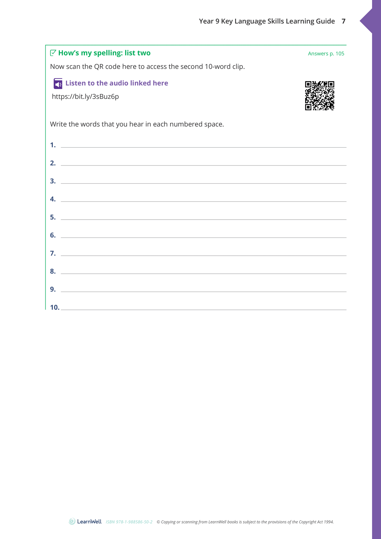 Year 9 Key Language Skills Learning Guide