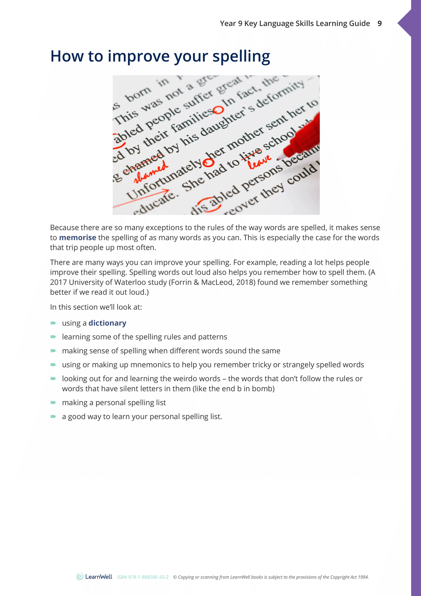 Year 9 Key Language Skills Learning Guide