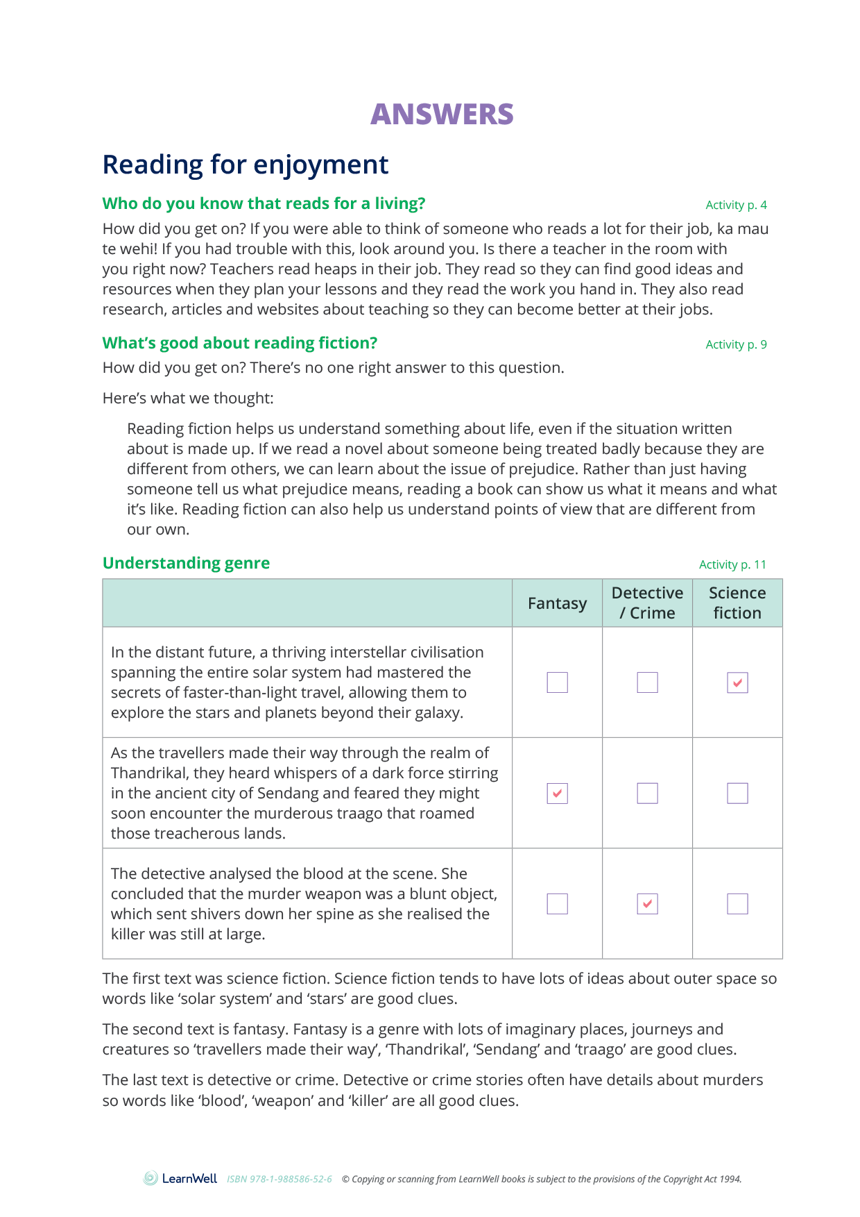 Year 9 Reading for Enjoyment Learning Guide