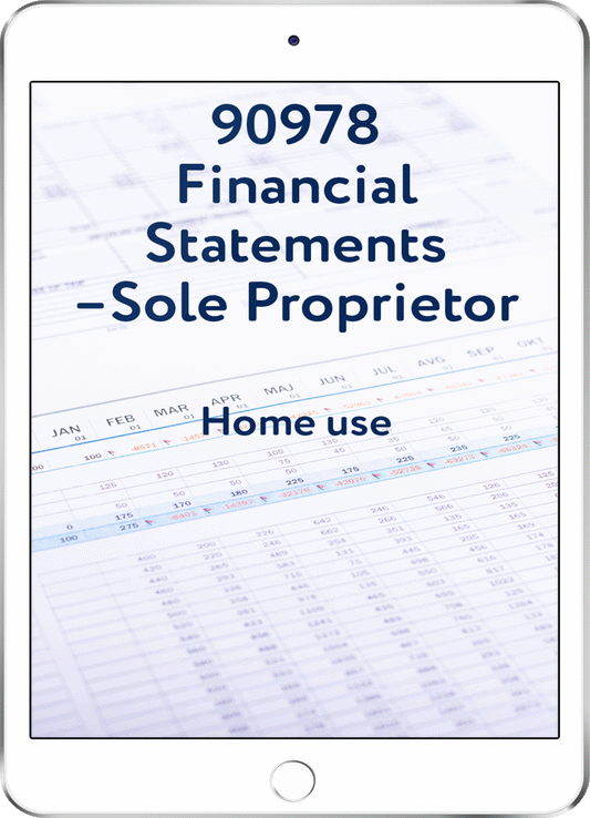 90978 Financial Statements - Sole Proprietor - Home Use