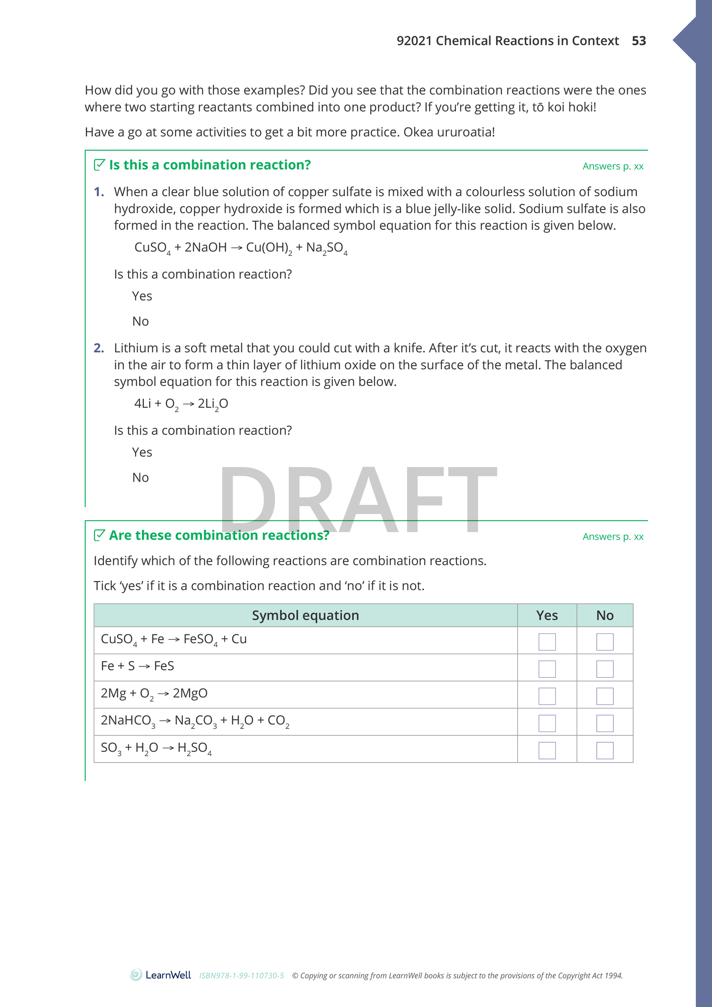 92021 Chemical Reactions in Context Learning Guide