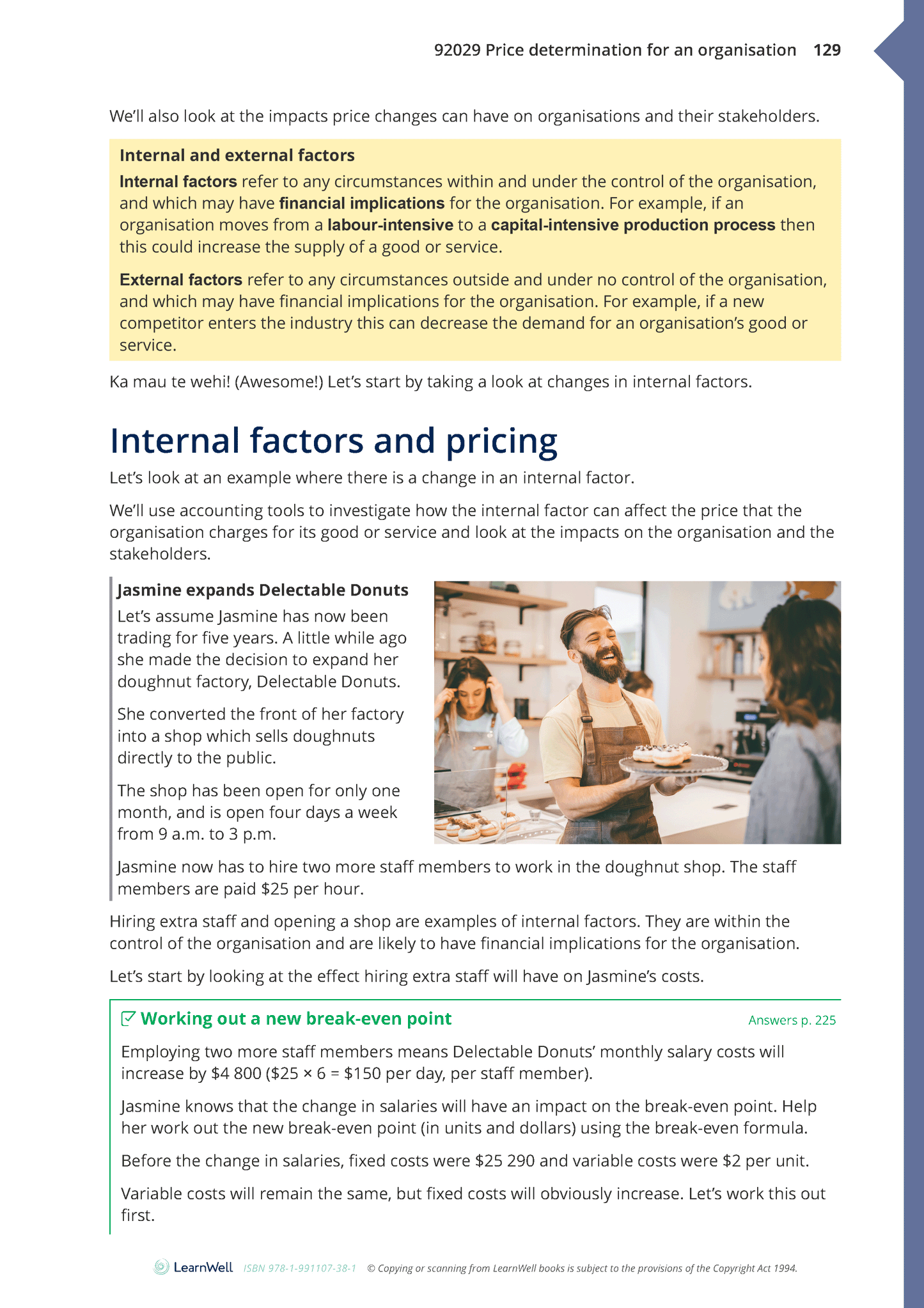 92029 Price Determination for an Organisation Learning Guide