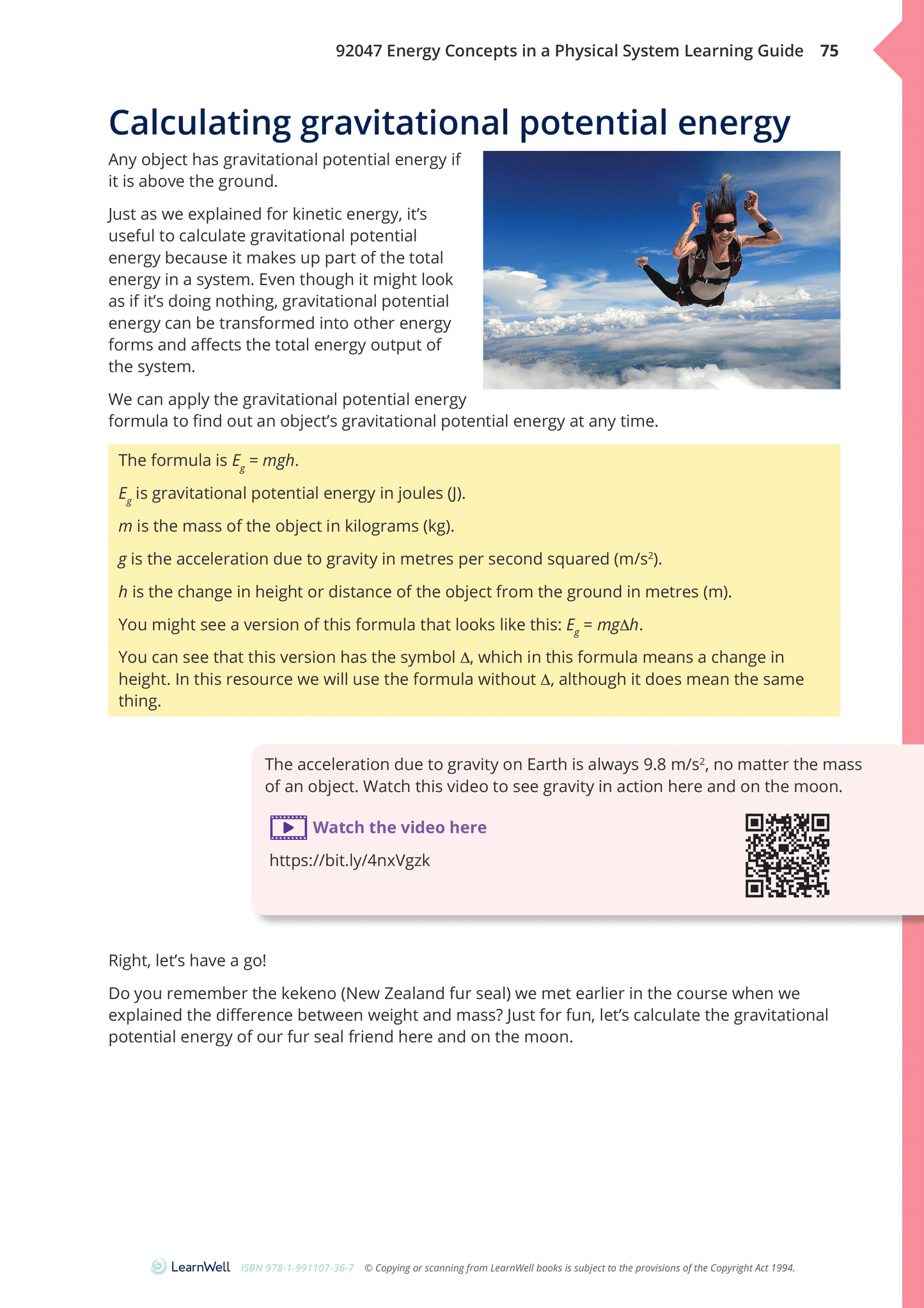 92047 Energy Concepts in a Physical System Learning Guide