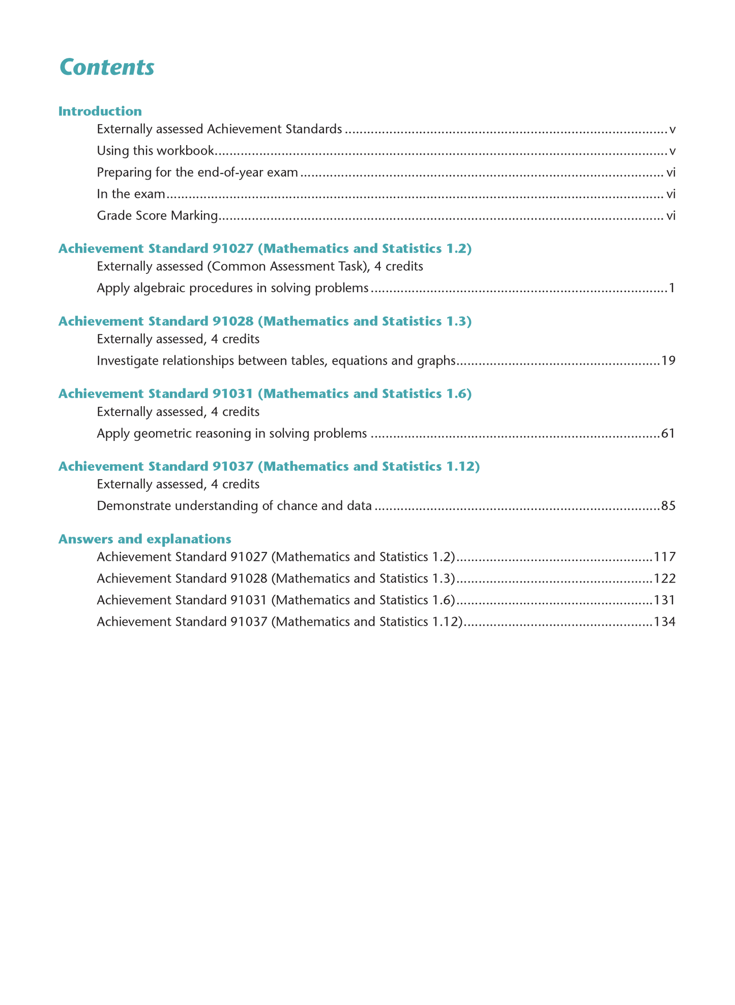 Level 1 Mathematics and Statistics AME Workbook