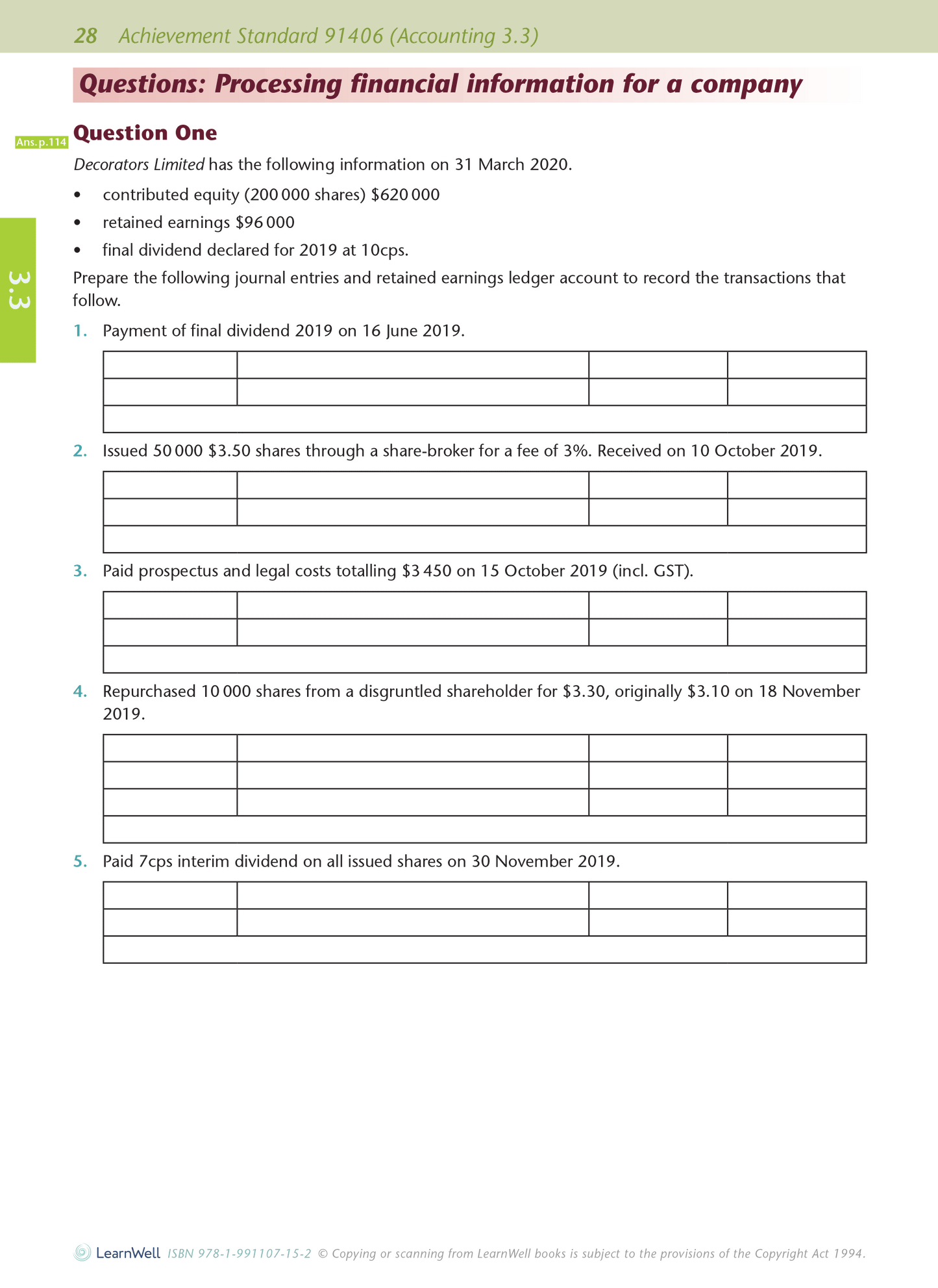 Level 3 Accounting AME Workbook