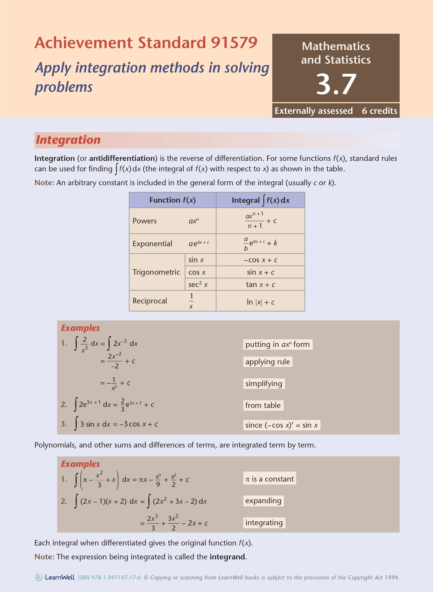 Level 3 Calculus AME Workbook