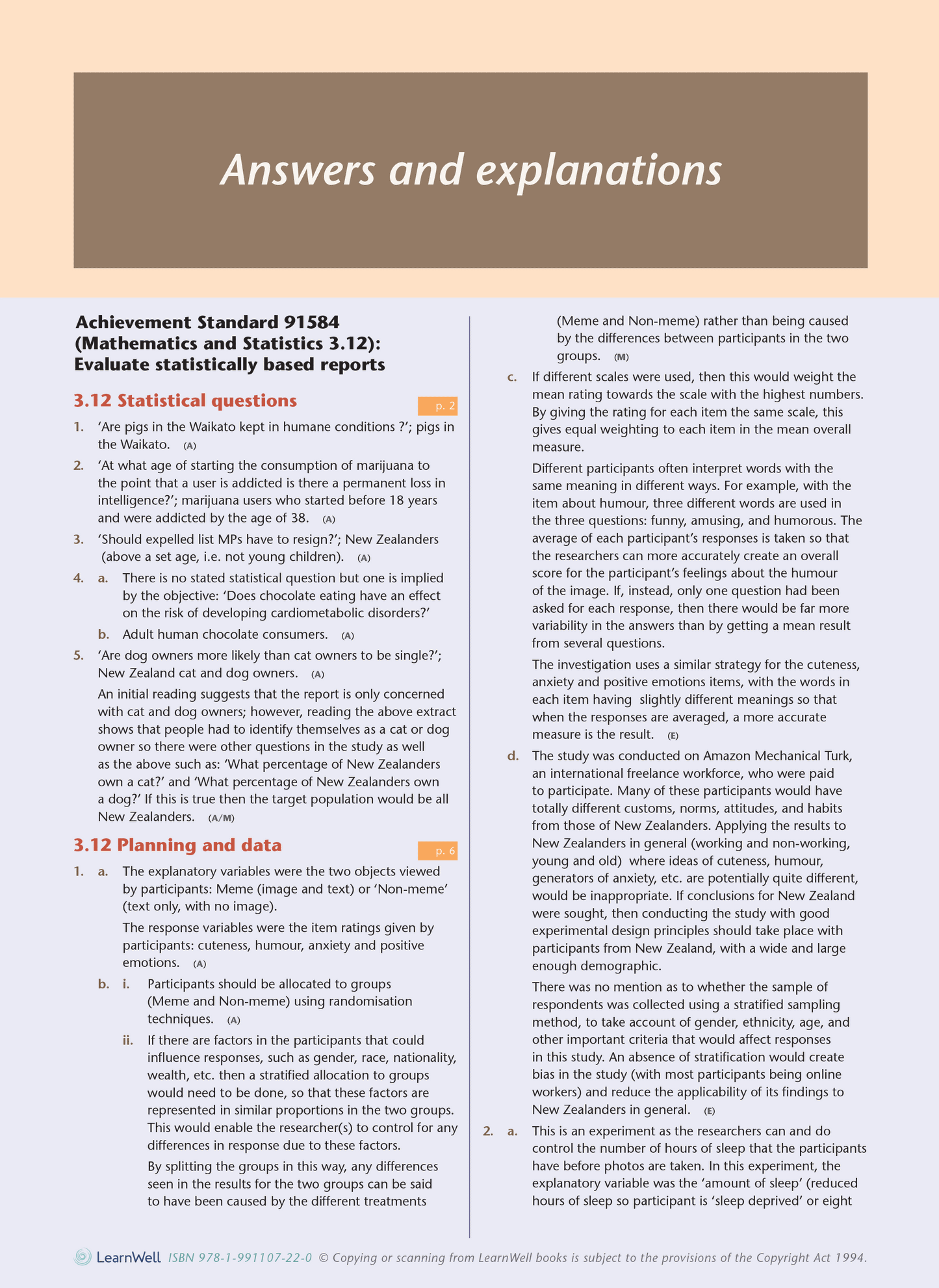 Level 3 Statistics AME Workbook