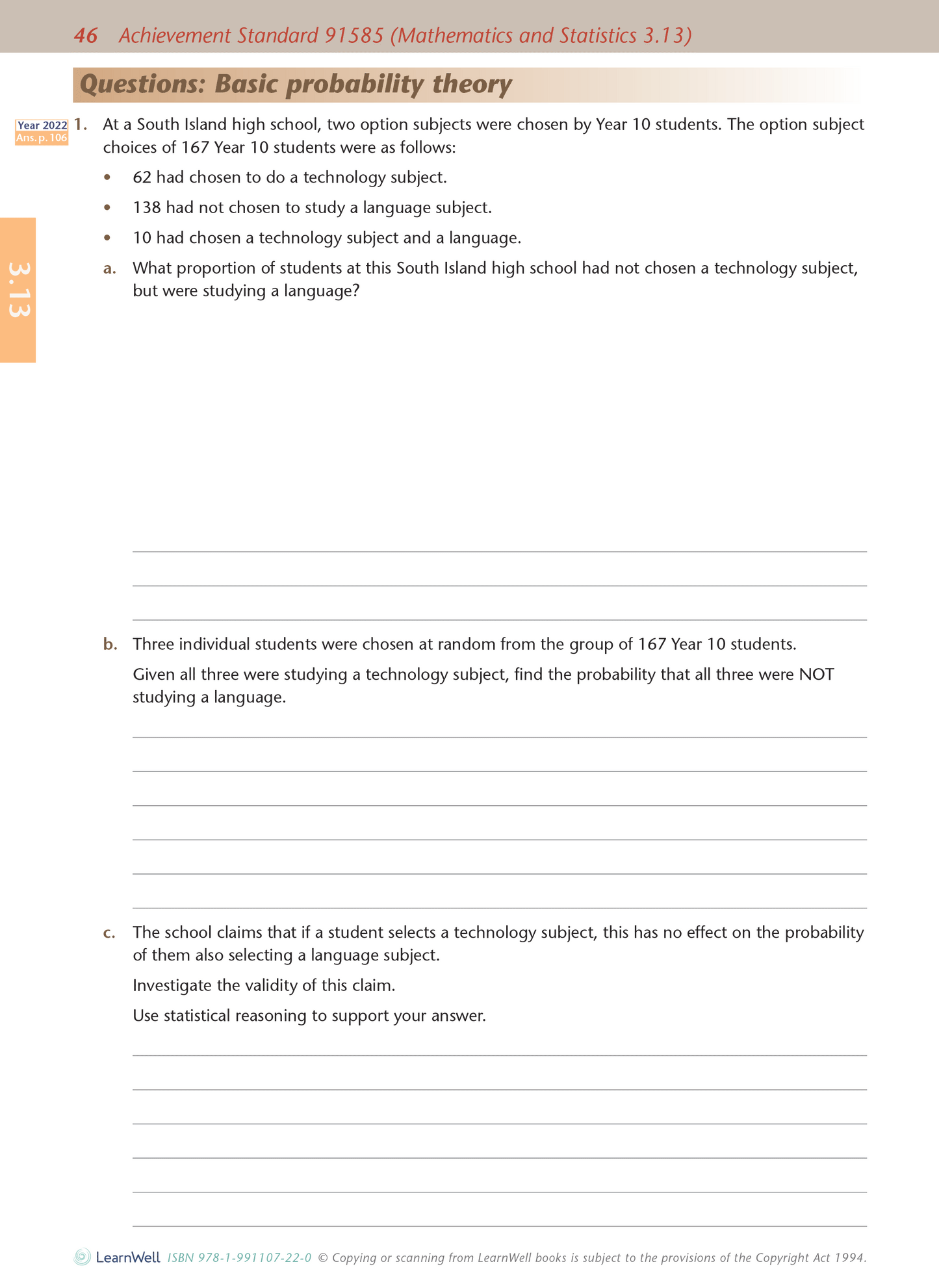 Level 3 Statistics AME Workbook