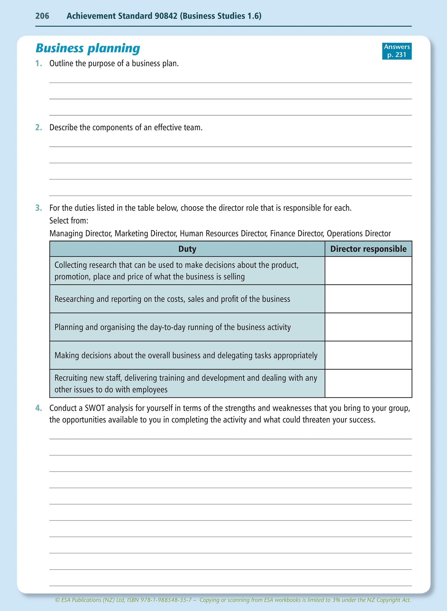 Level 1 Business Studies Learning Workbook