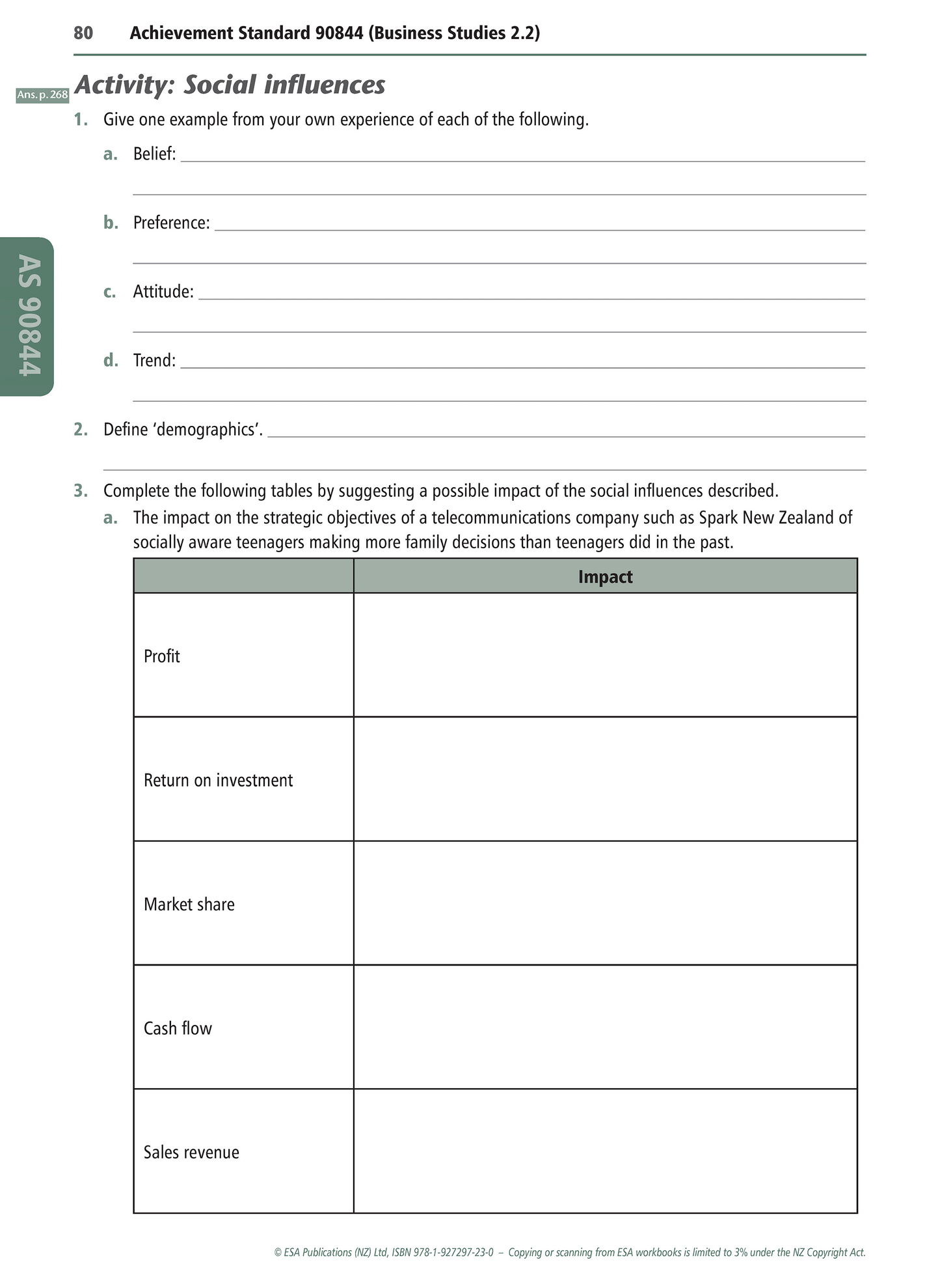 Level 2 Business Studies Learning Workbook