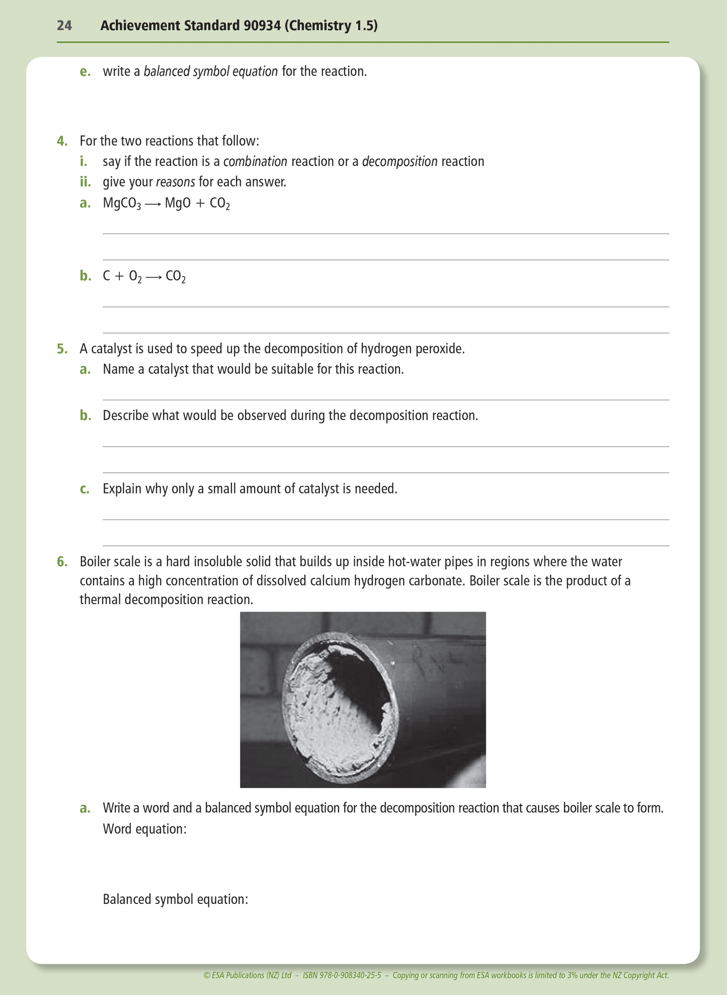 Level 1 Chemical Reactions 1.5 Learning Workbook