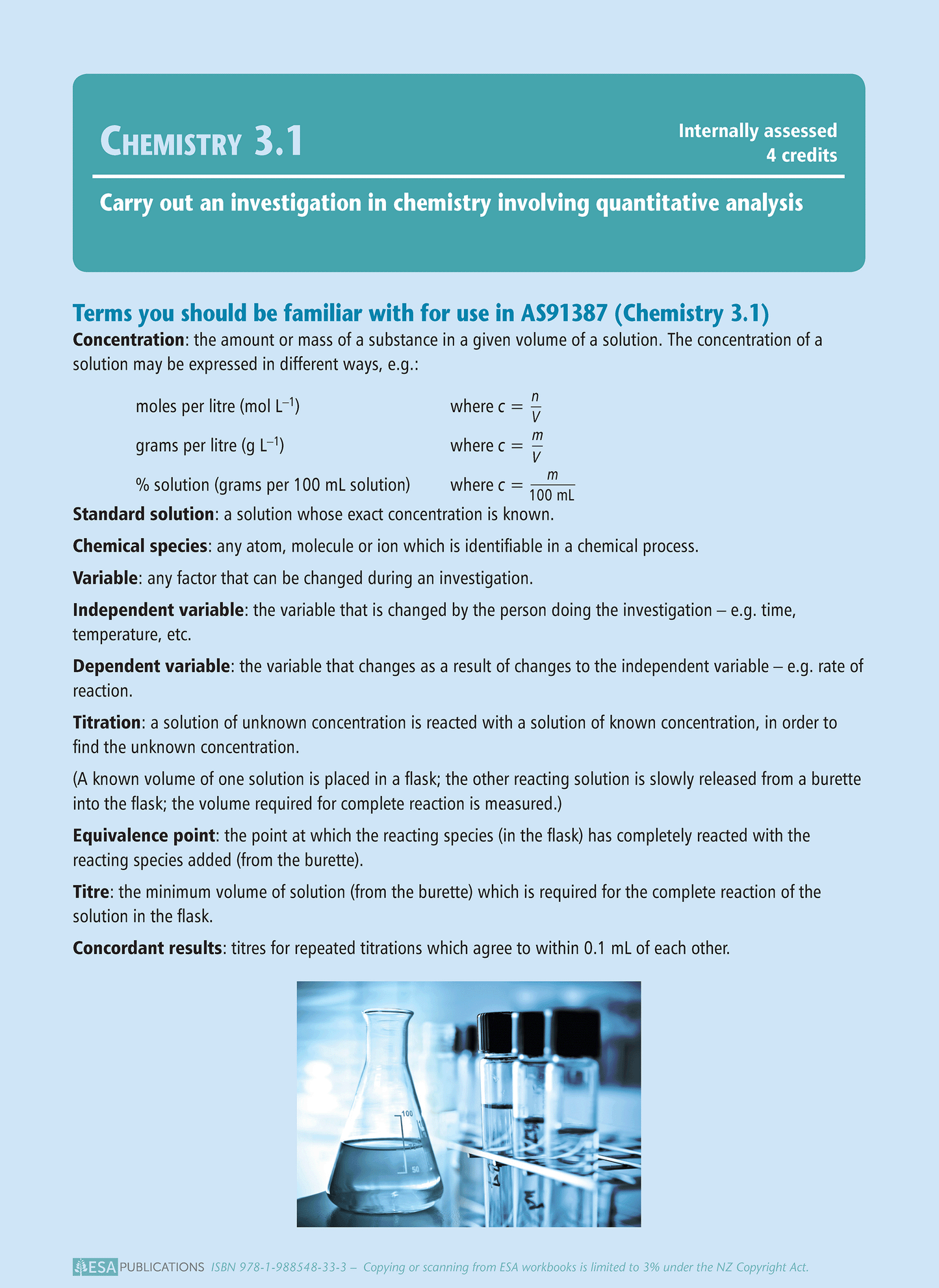 Level 3 Chemistry Learning Workbook