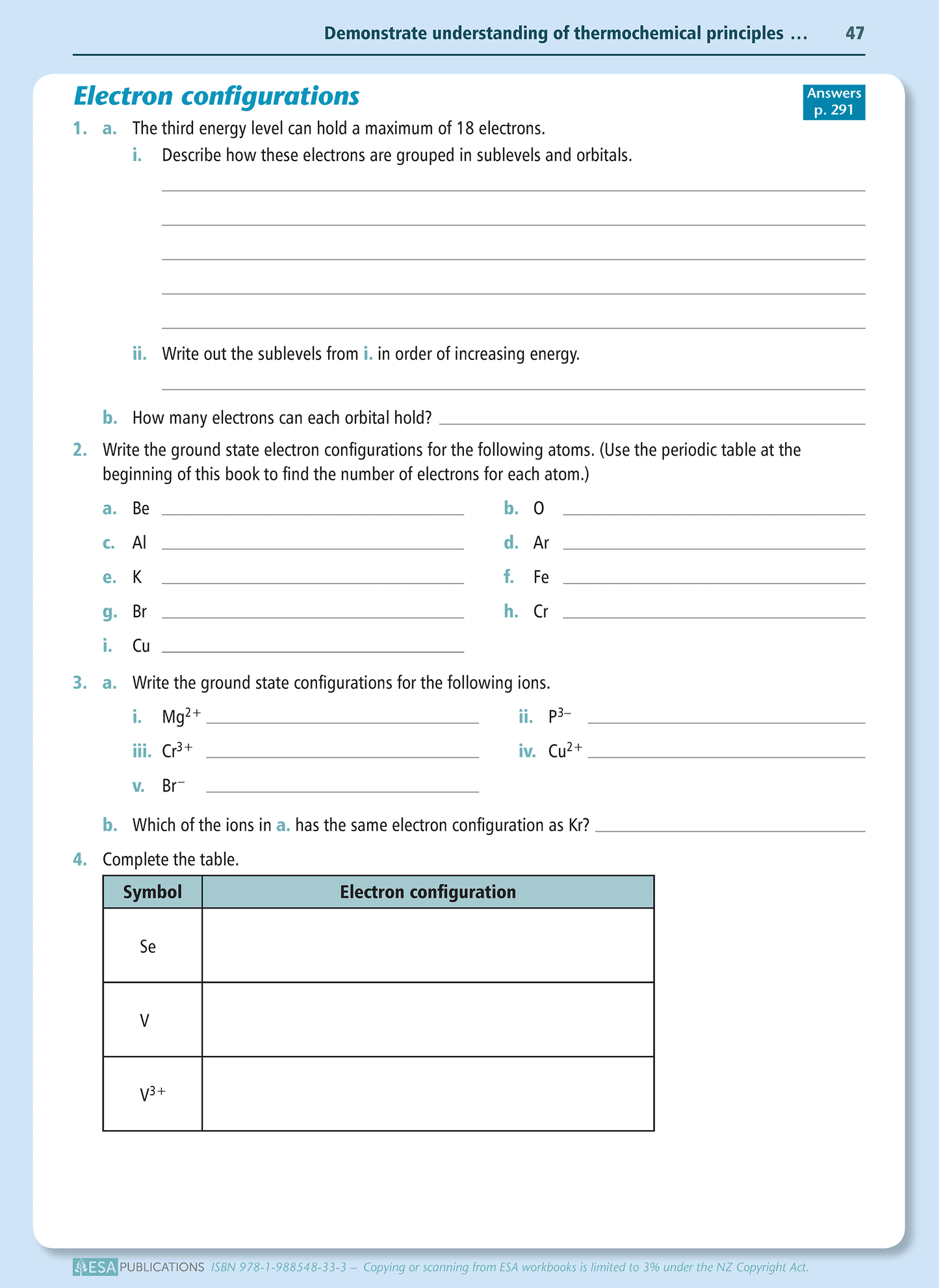 Level 3 Chemistry Learning Workbook