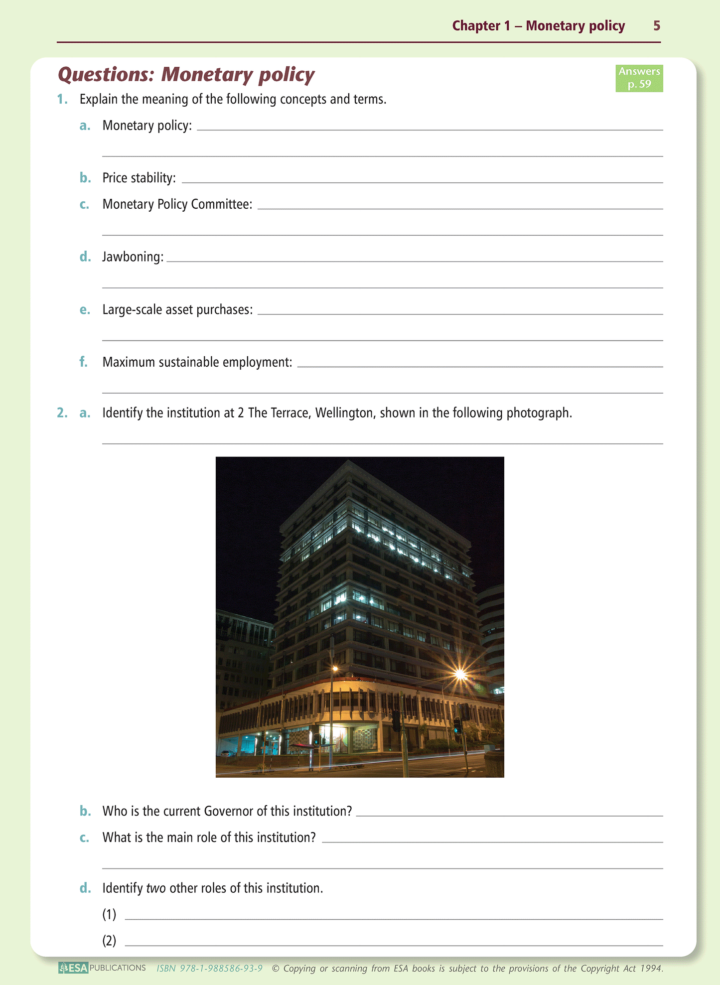 Level 2 Government Policies and Economic Issues 2.6 Learning Workbook