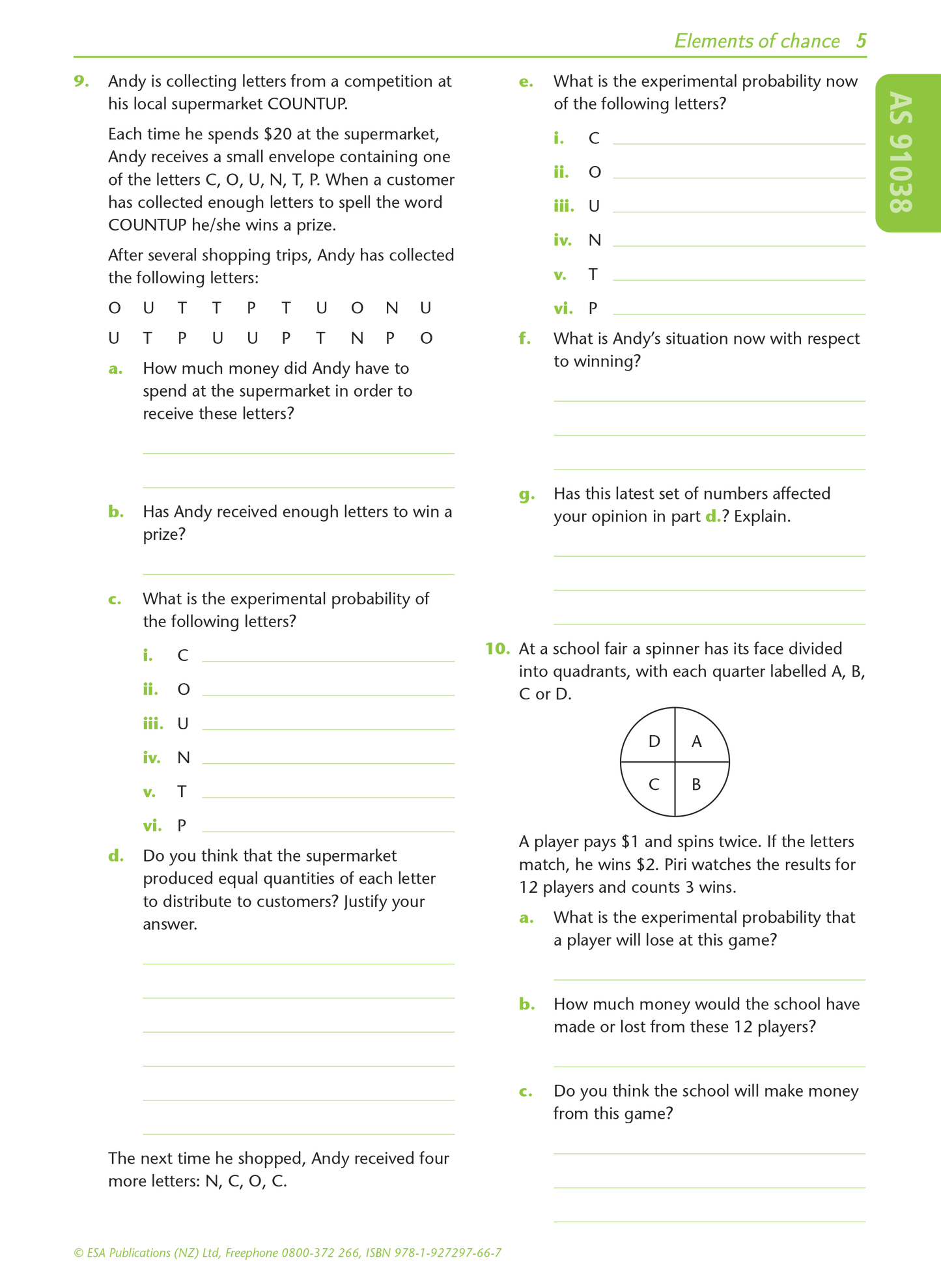 Level 1 Elements of Chance 1.13 Learning Workbook