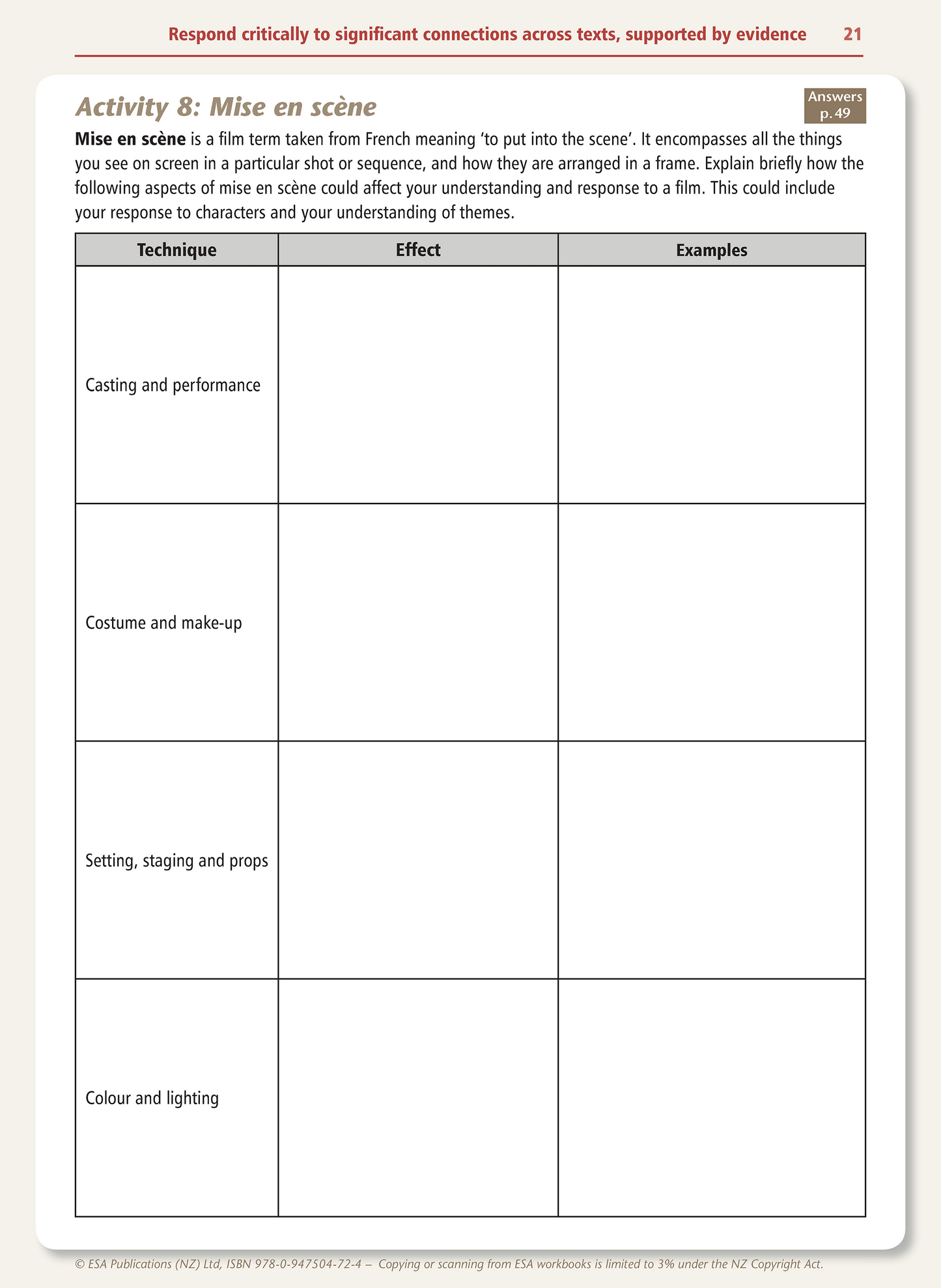 Level 3 Making Connections 3.7 Learning Workbook