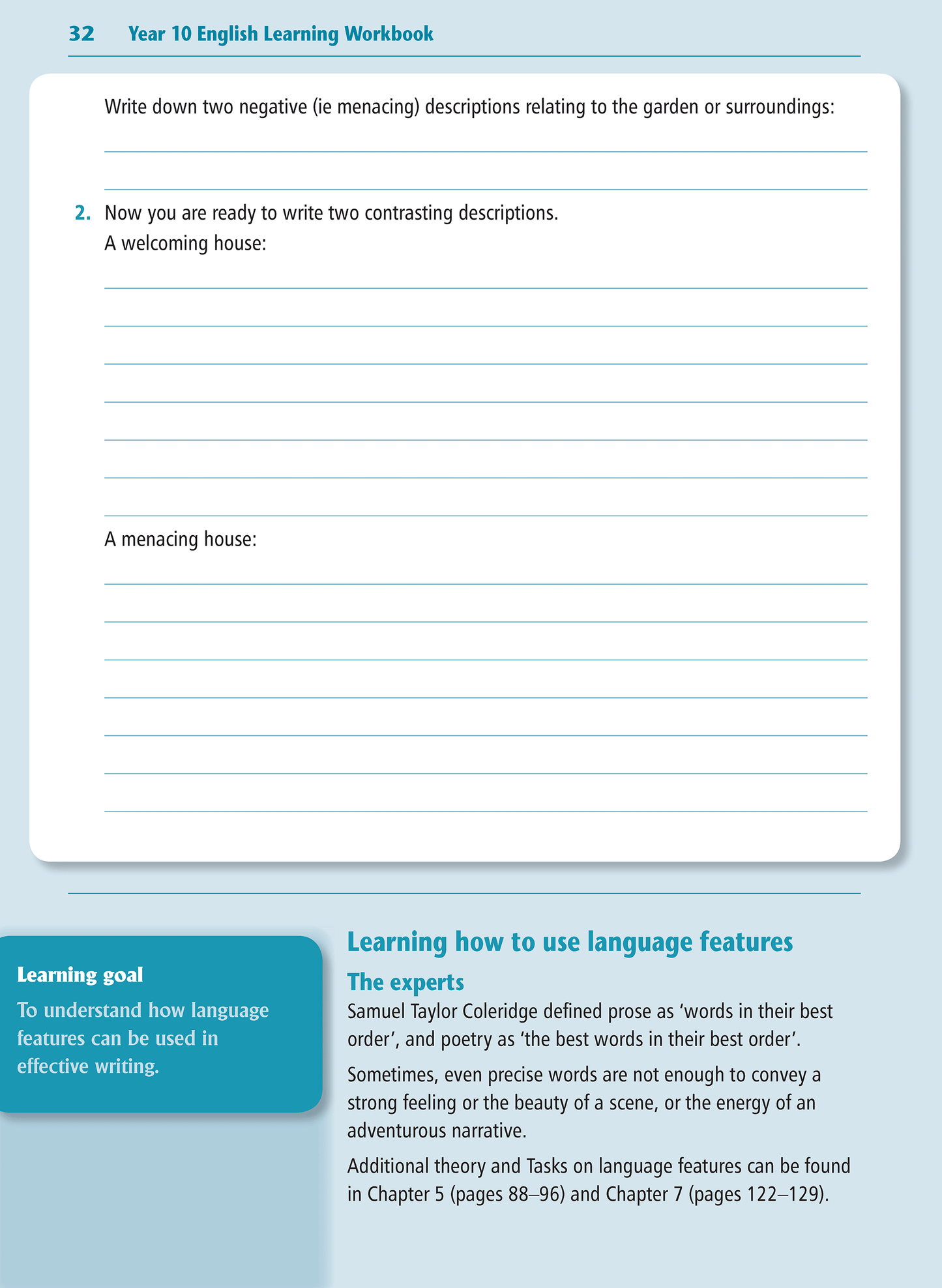 Year 10 English Learning Workbook