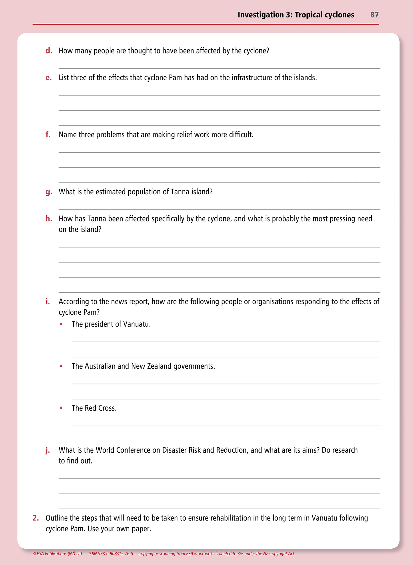 Level 1 Extreme Natural Events 1.1 Learning Workbook