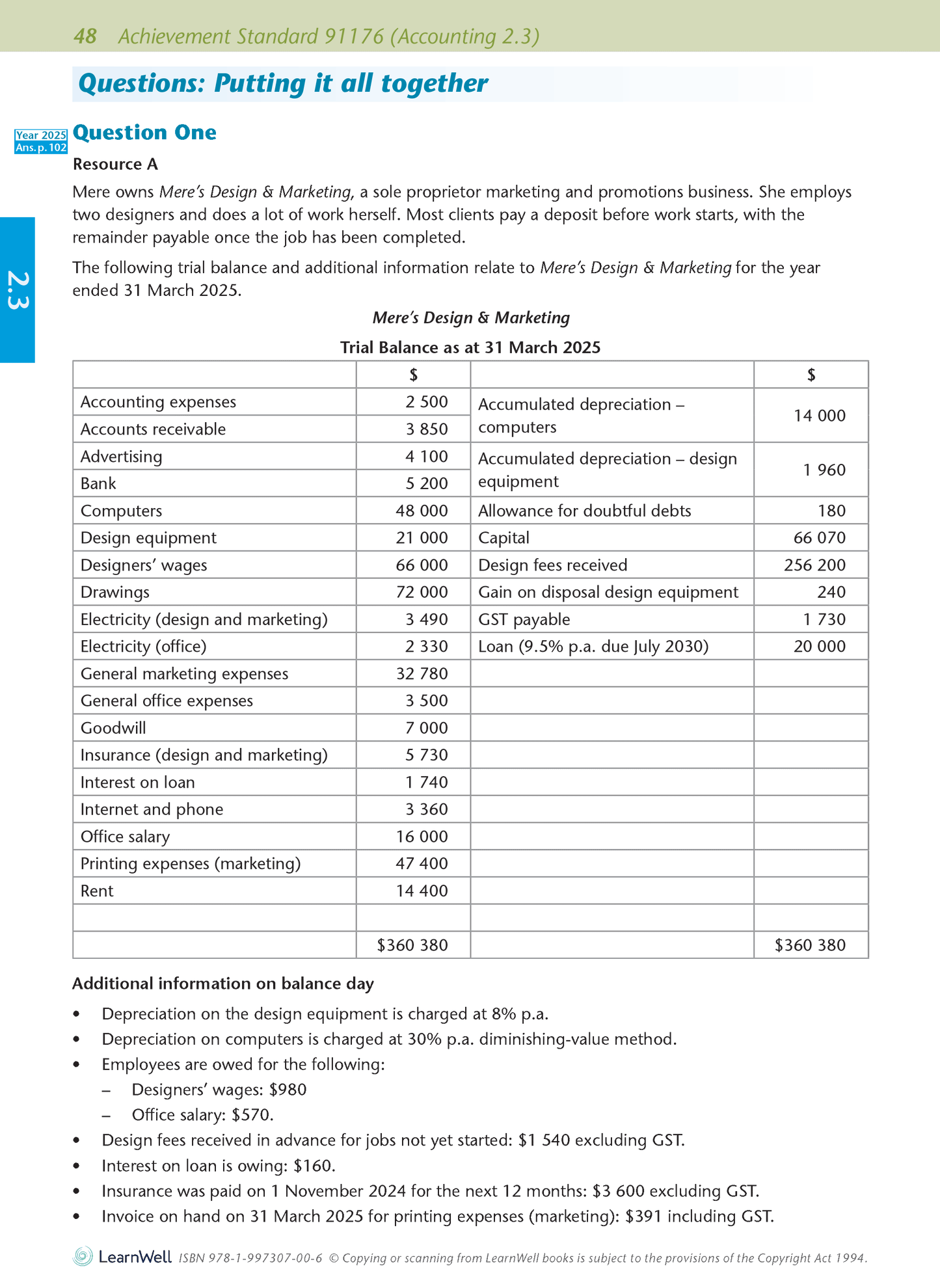 Level 2 Accounting AME Workbook