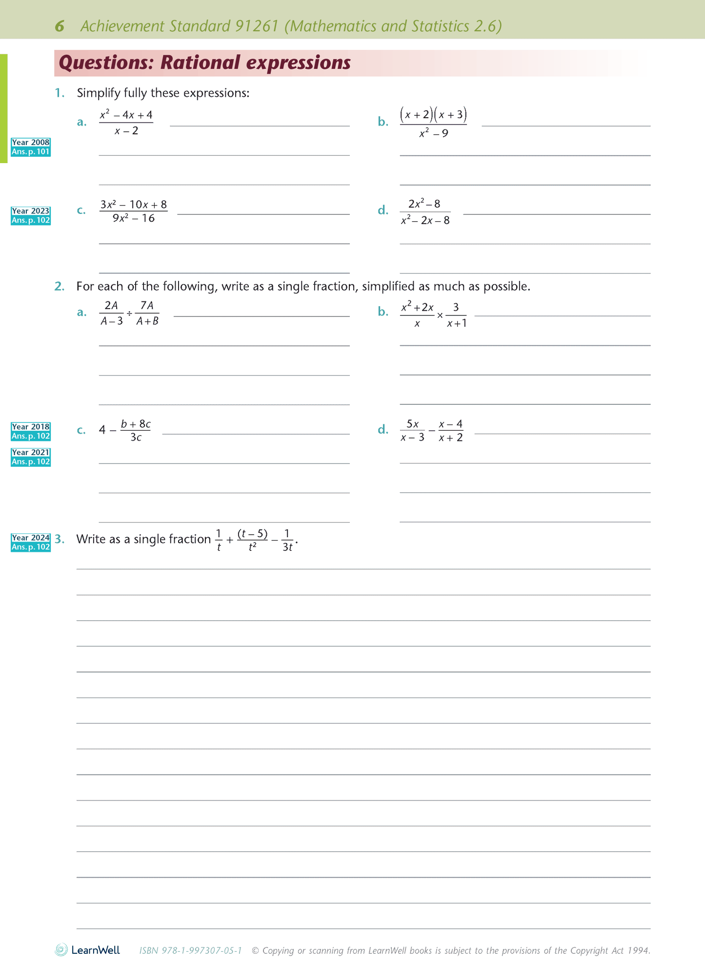 Level 2 Mathematics and Statistics AME Workbook