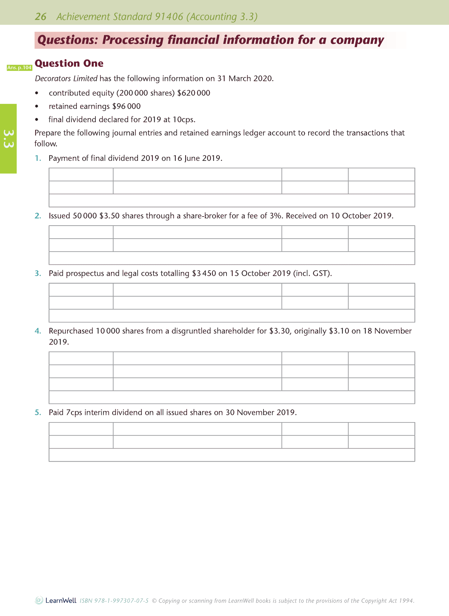 Level 3 Accounting AME Workbook