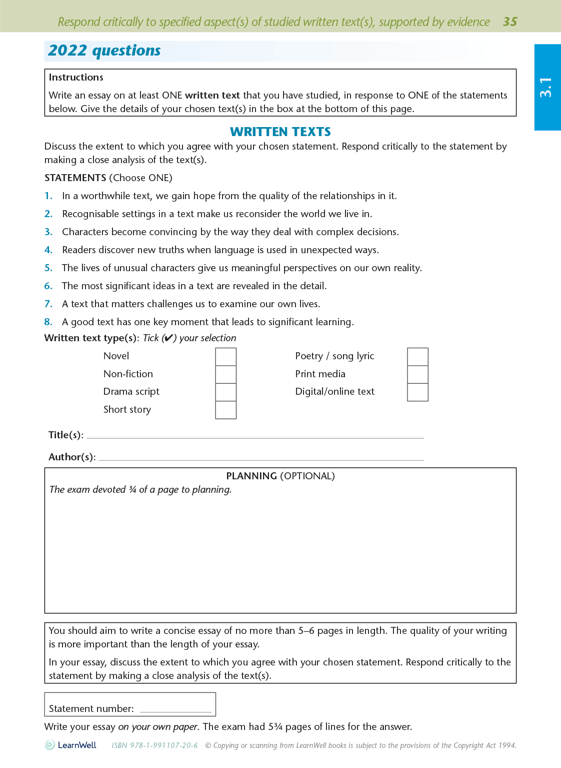 Level 3 English AME Workbook