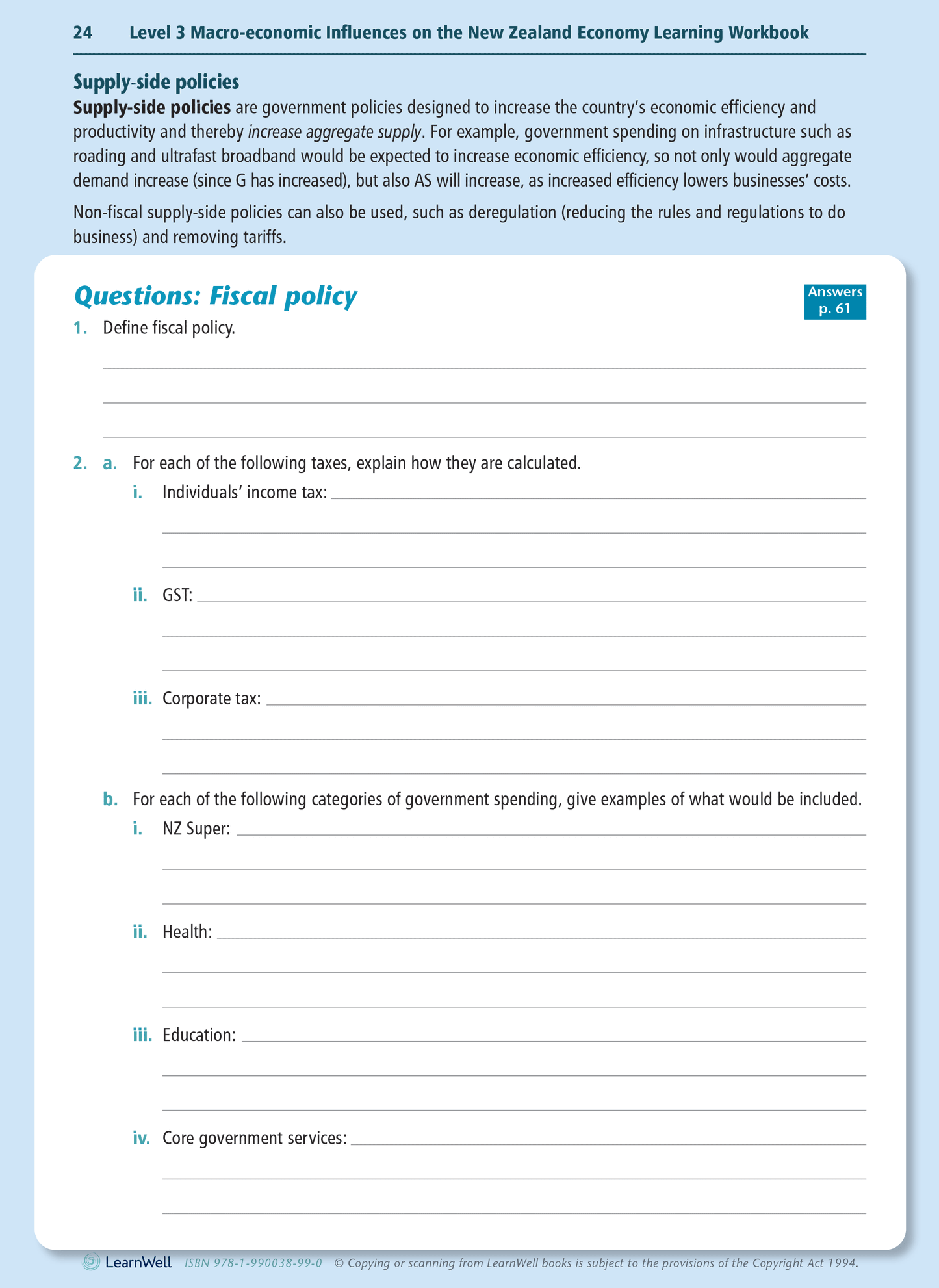 Level 3 Macro-economic Influences on the New Zealand Economy 3.5 Learning Workbook