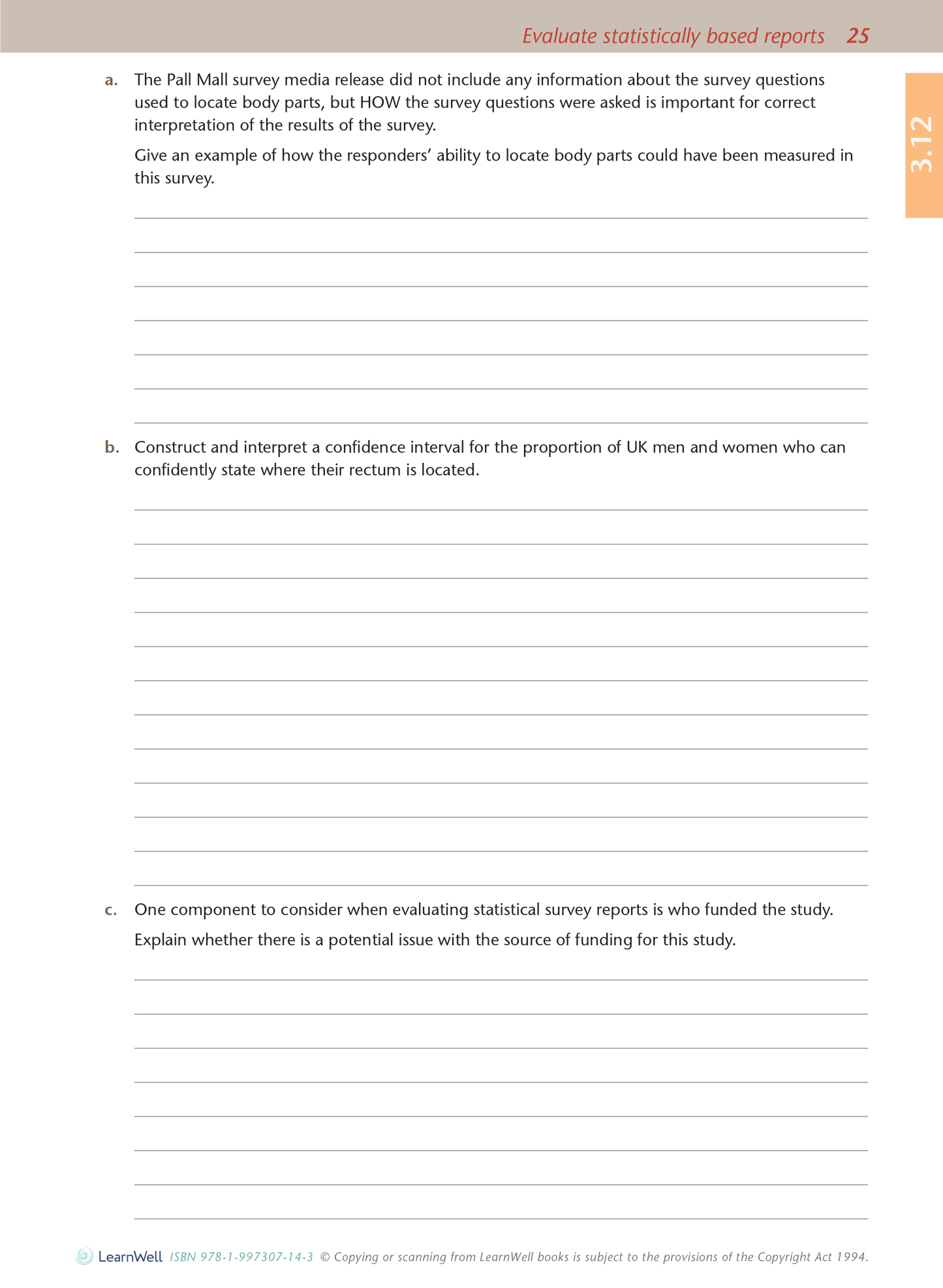 Level 3 Statistics AME Workbook