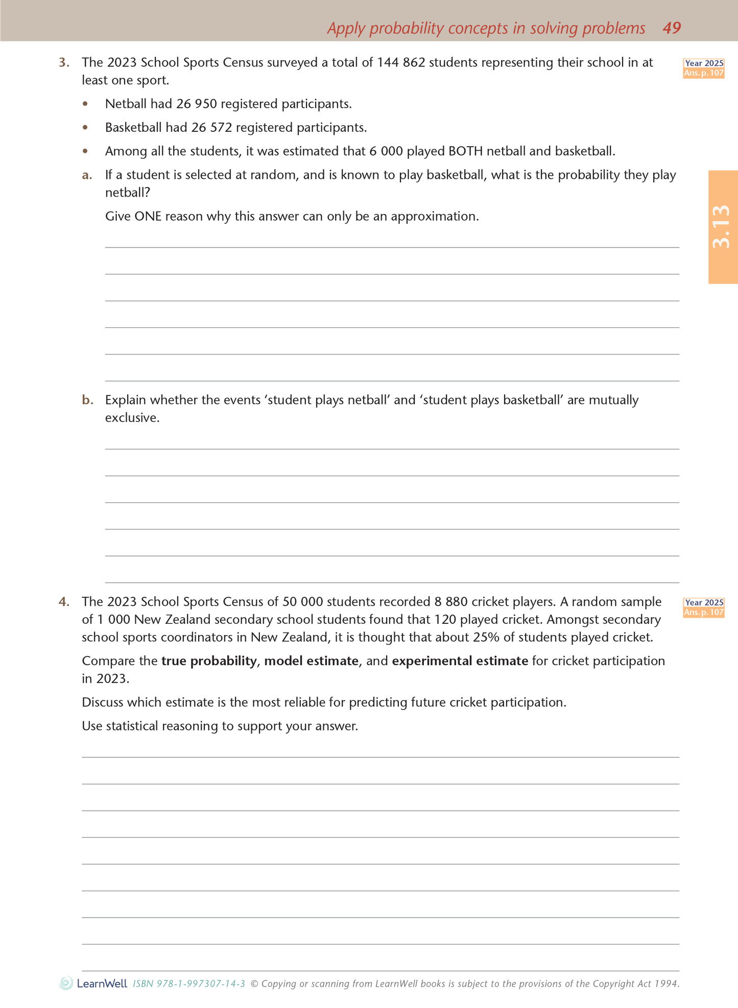 Level 3 Statistics AME Workbook