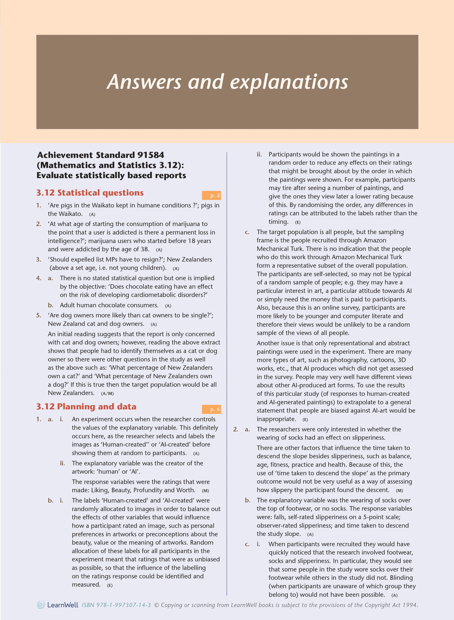 Level 3 Statistics AME Workbook