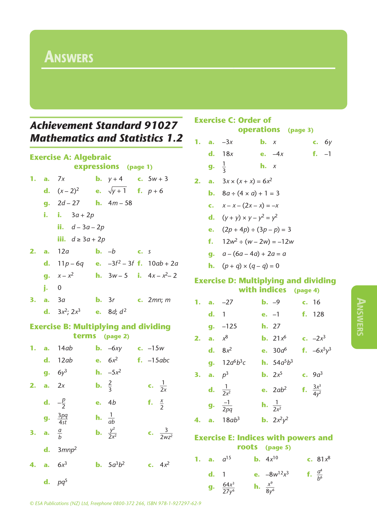 Level 1 Mathematics Externals Learning Workbook