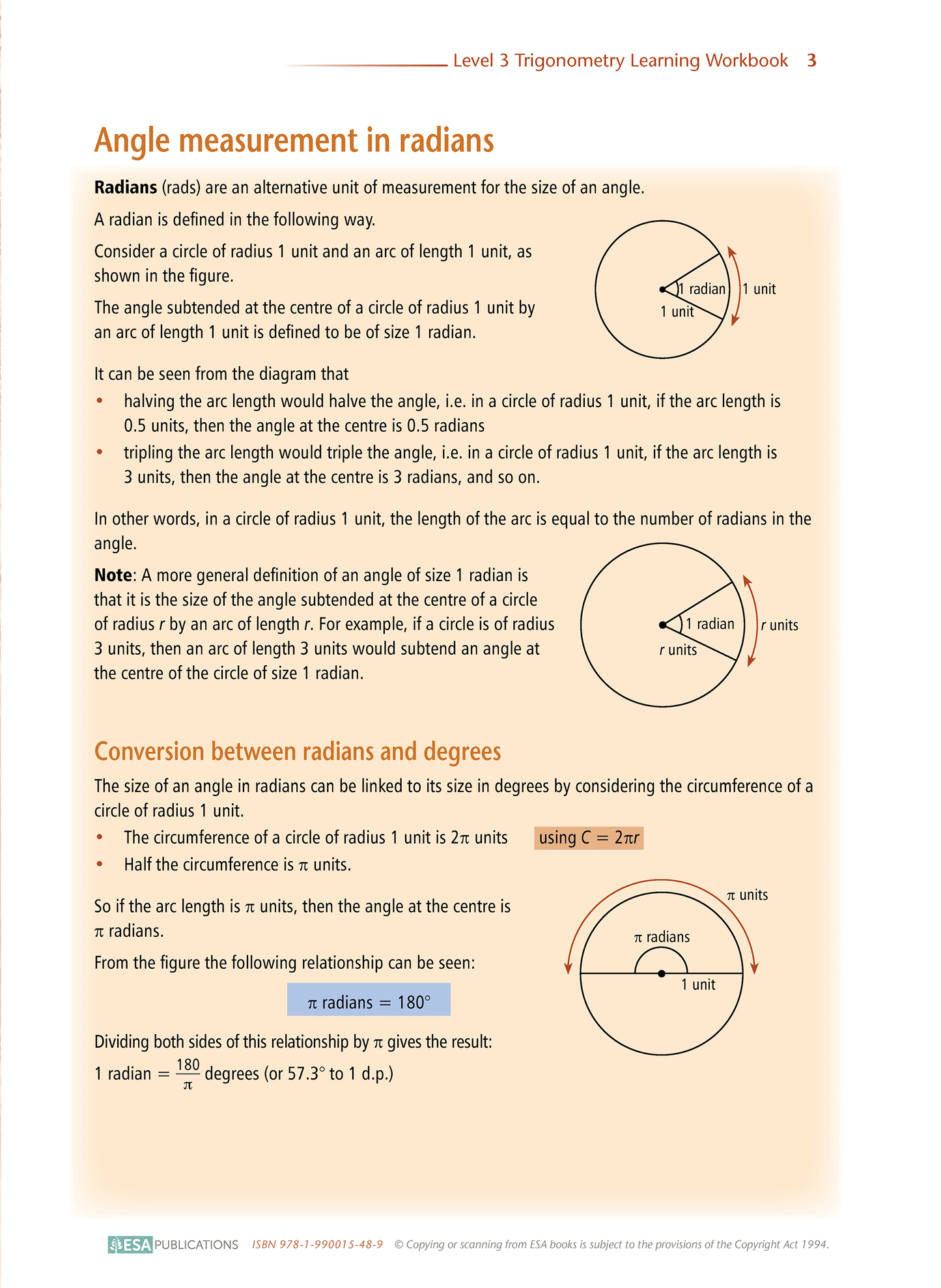 Level 3 Trigonometry 3.3 Learning Workbook