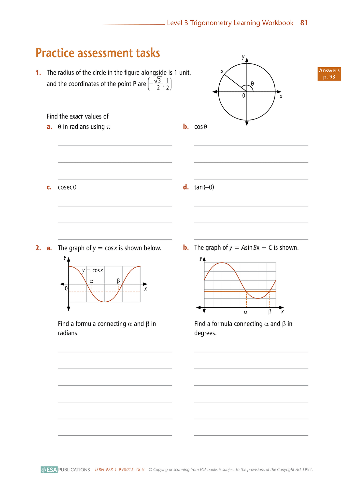 Level 3 Trigonometry 3.3 Learning Workbook