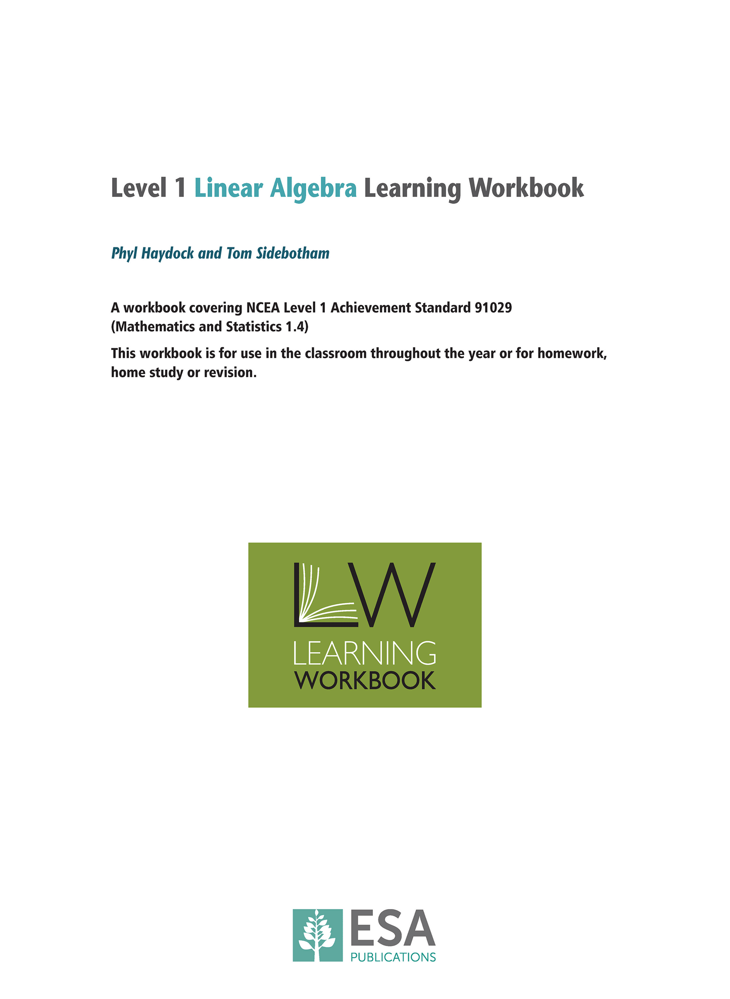 Level 1 Linear Algebra 1.4 Learning Workbook