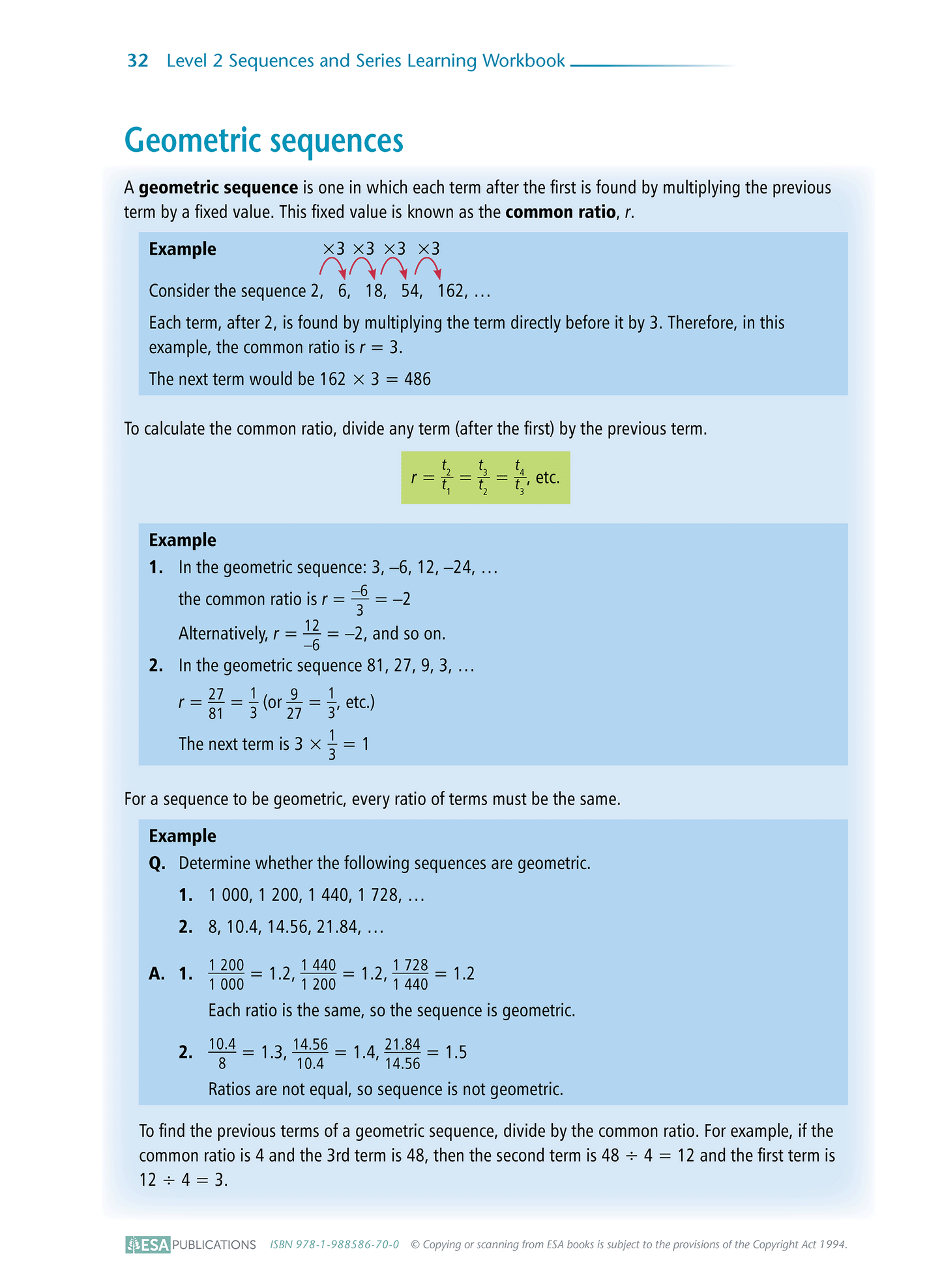 Level 2 Sequences and Series 2.3 Learning Workbook - SPECIAL (damaged stock at $5 each)