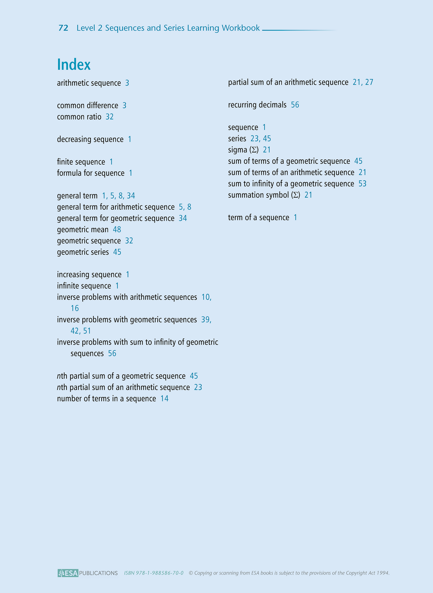 Level 2 Sequences and Series 2.3 Learning Workbook - SPECIAL (damaged stock at $5 each)