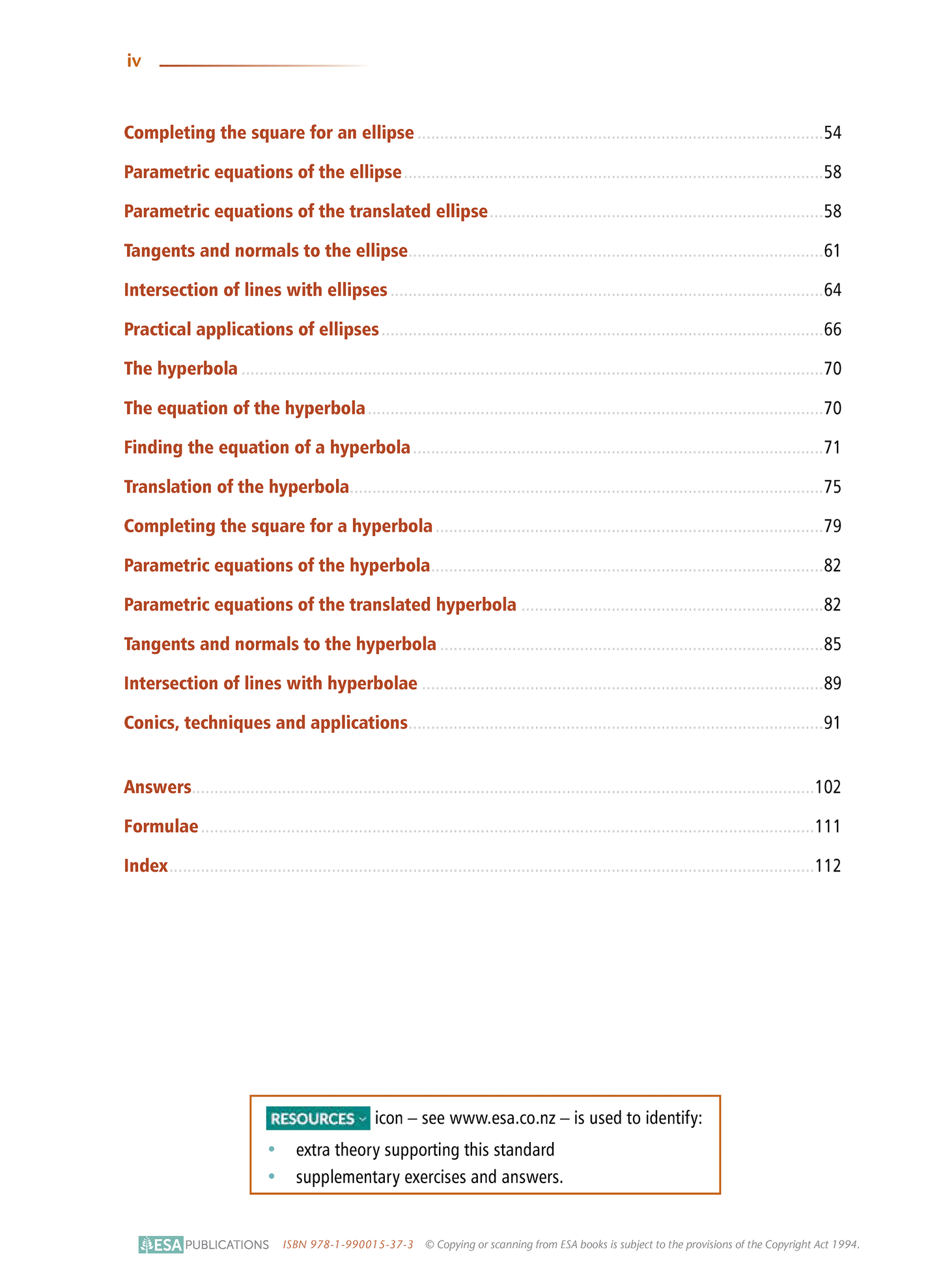 Level 3 Conic Sections 3.1 Learning Workbook