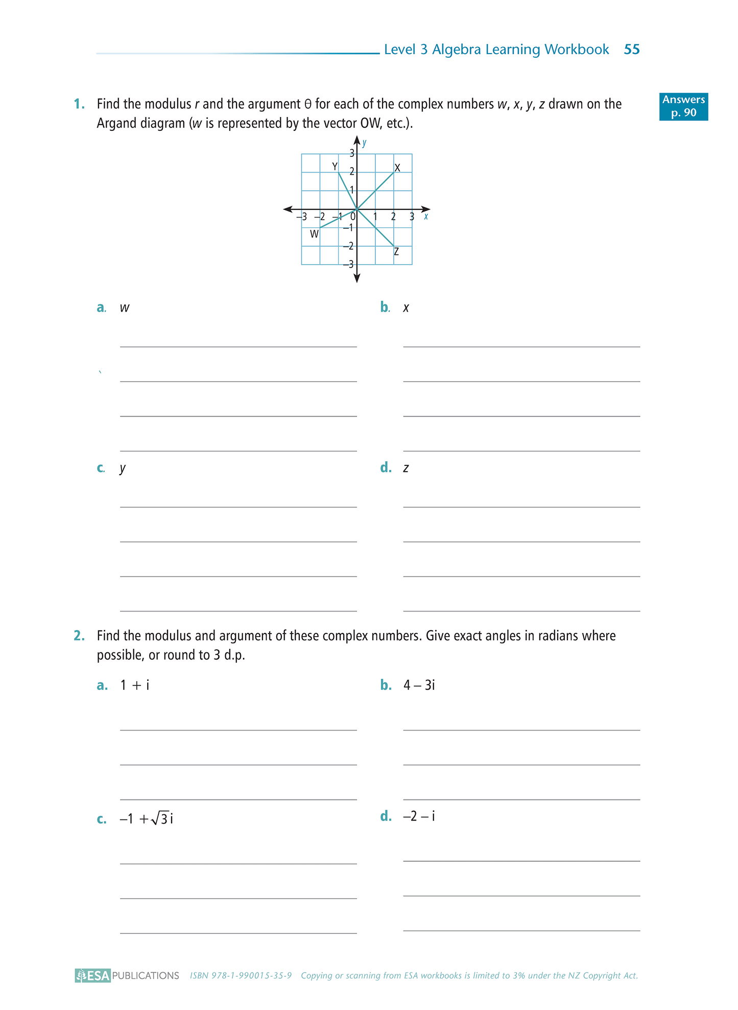 Level 3 Algebra 3.5 Learning Workbook