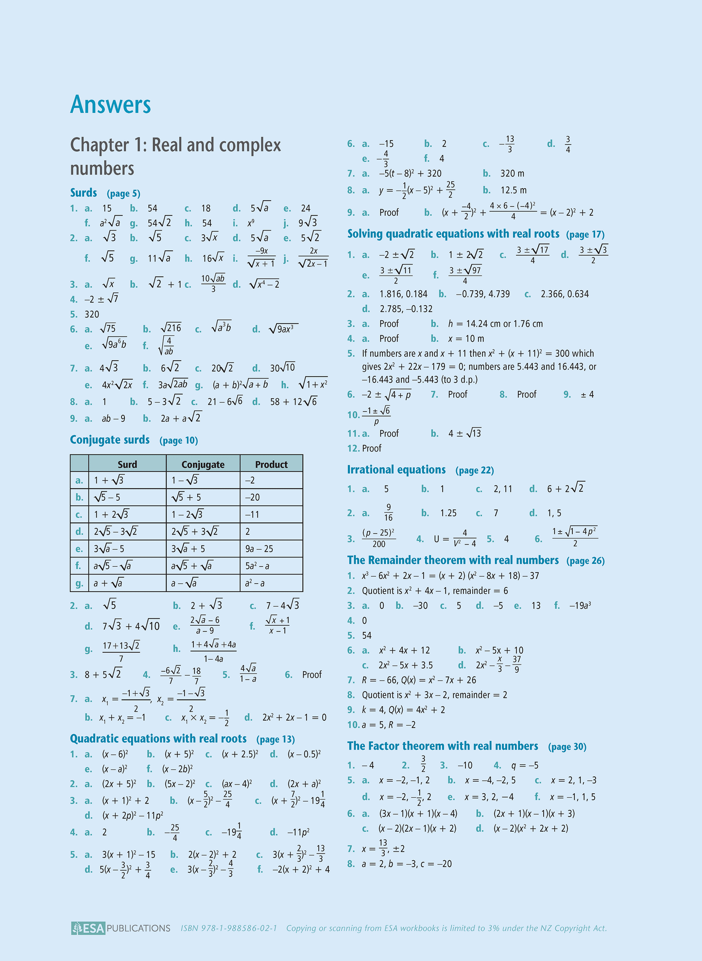 Level 3 Algebra 3.5 Learning Workbook