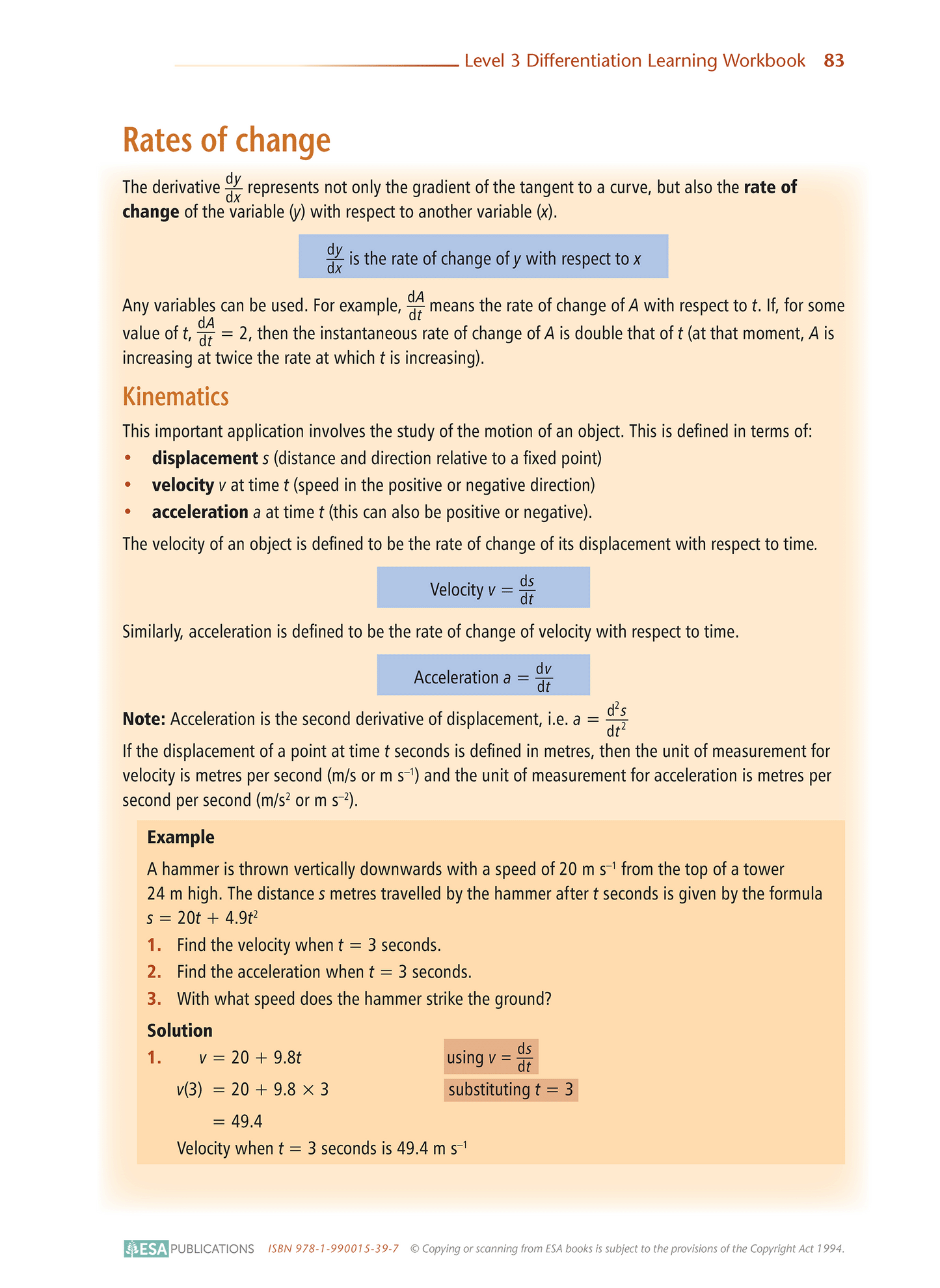 Level 3 Differentiation 3.6 Learning Workbook