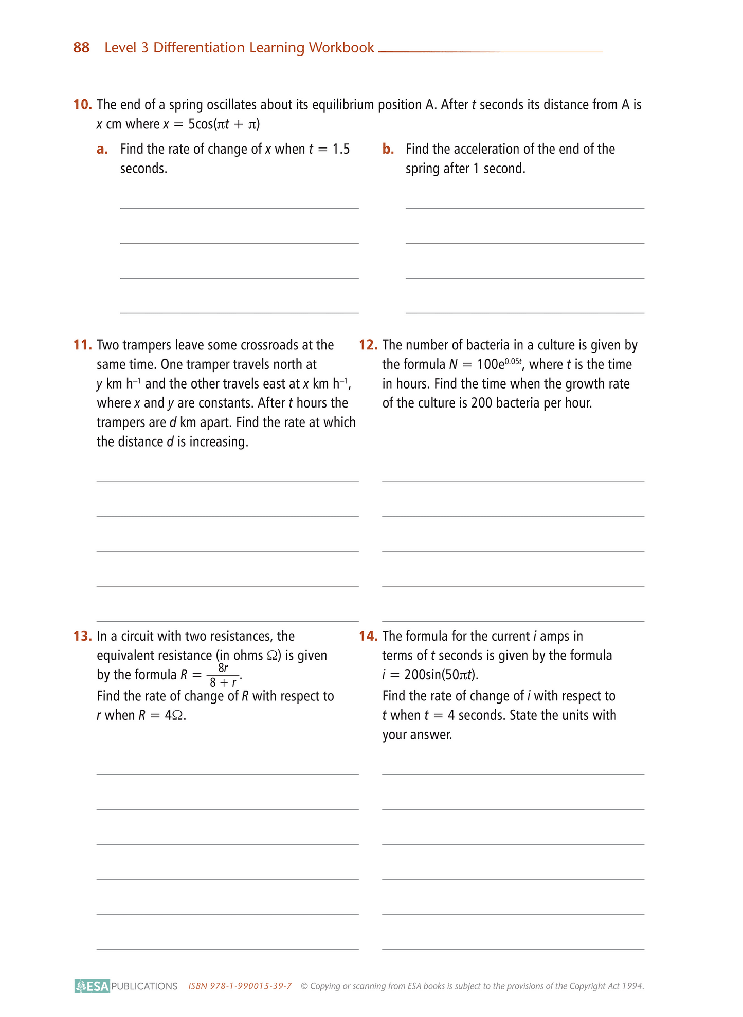 Level 3 Differentiation 3.6 Learning Workbook