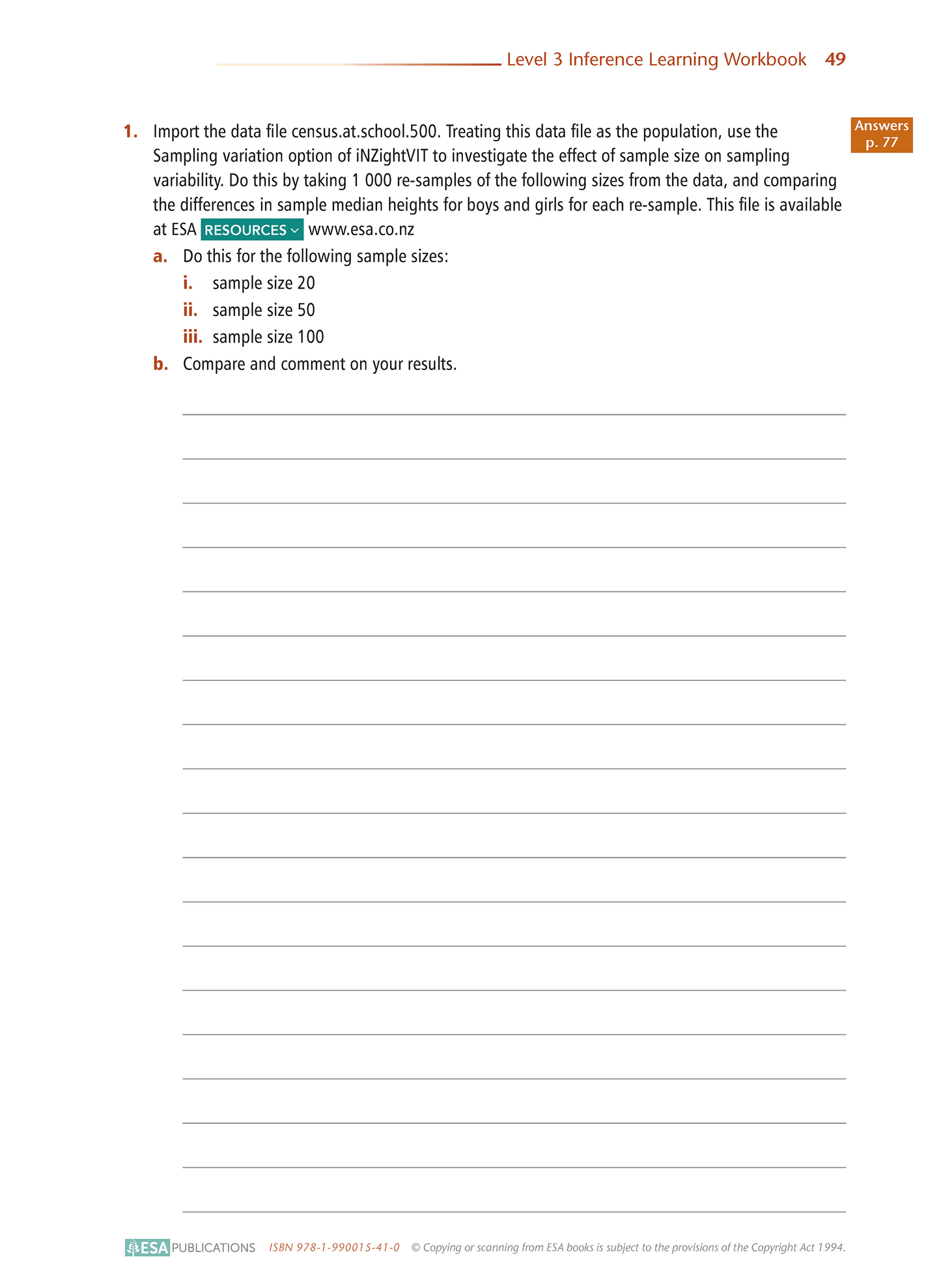Level 3 Inference 3.10 Learning Workbook