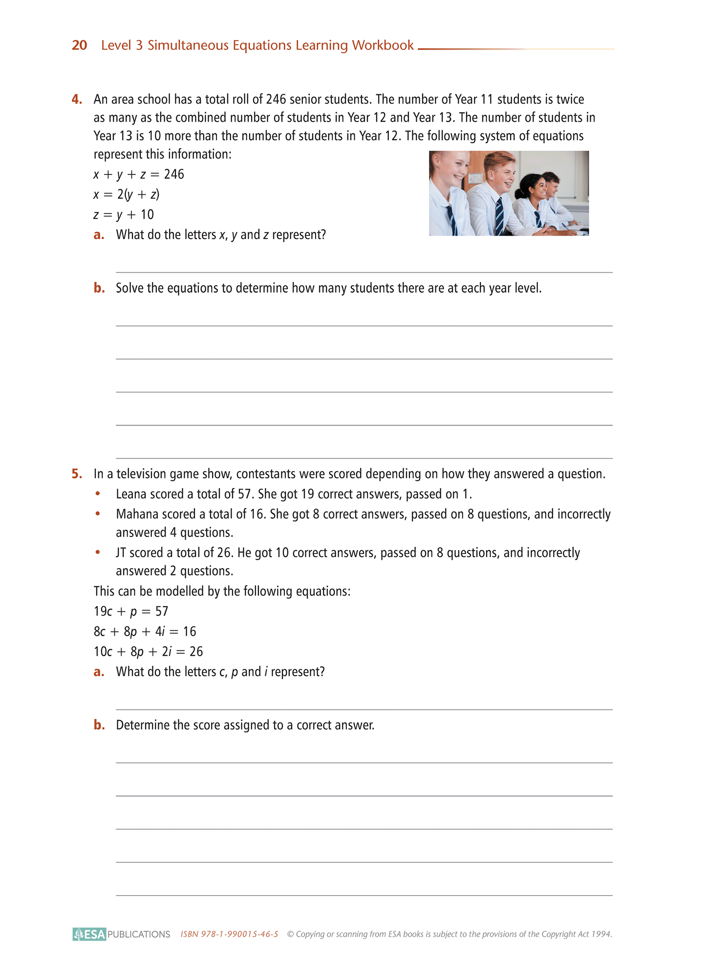 Level 3 Simultaneous Equations 3.15 Learning Workbook