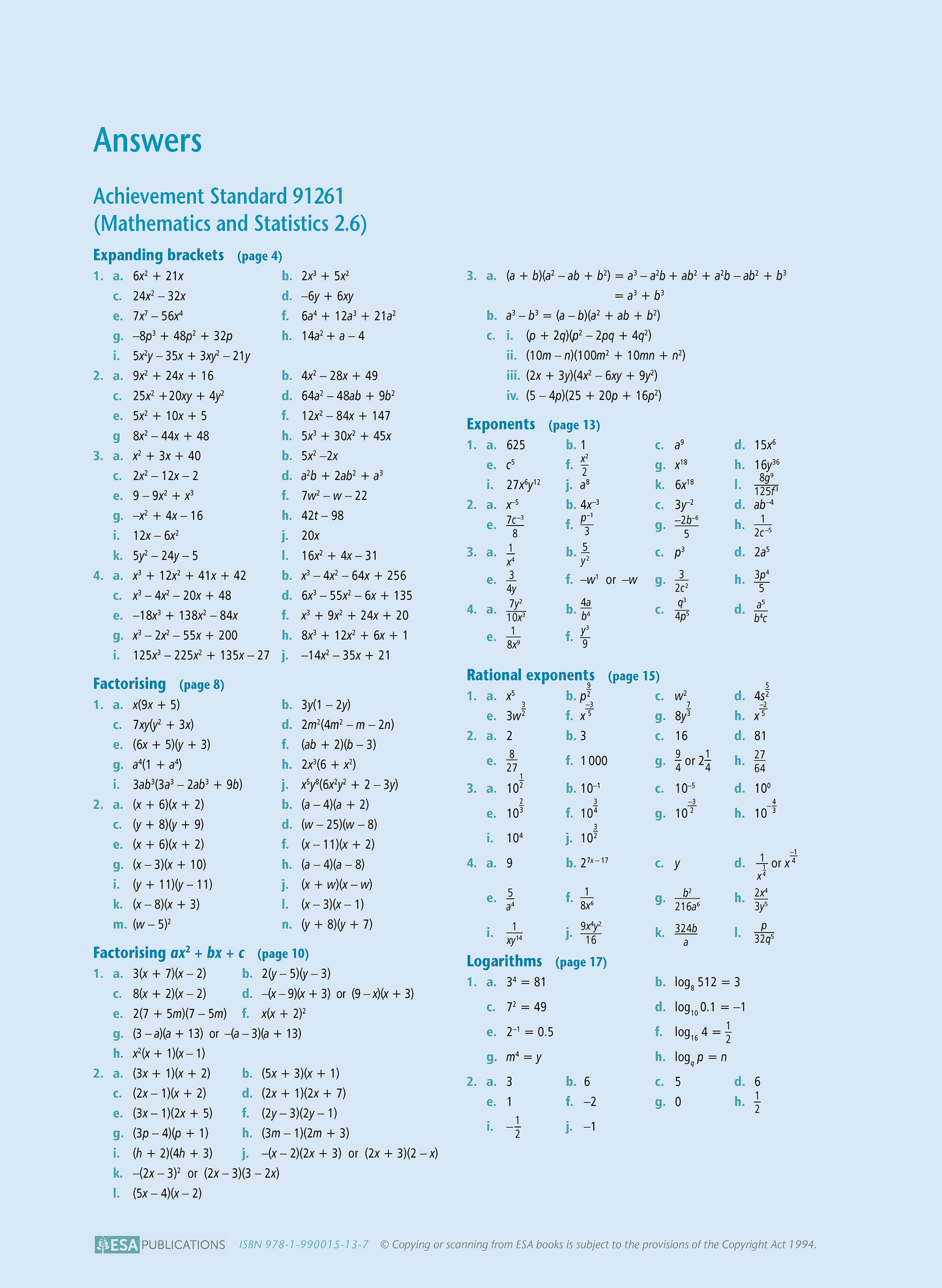 Level 2 Mathematics and Statistics Externals Learning Workbook