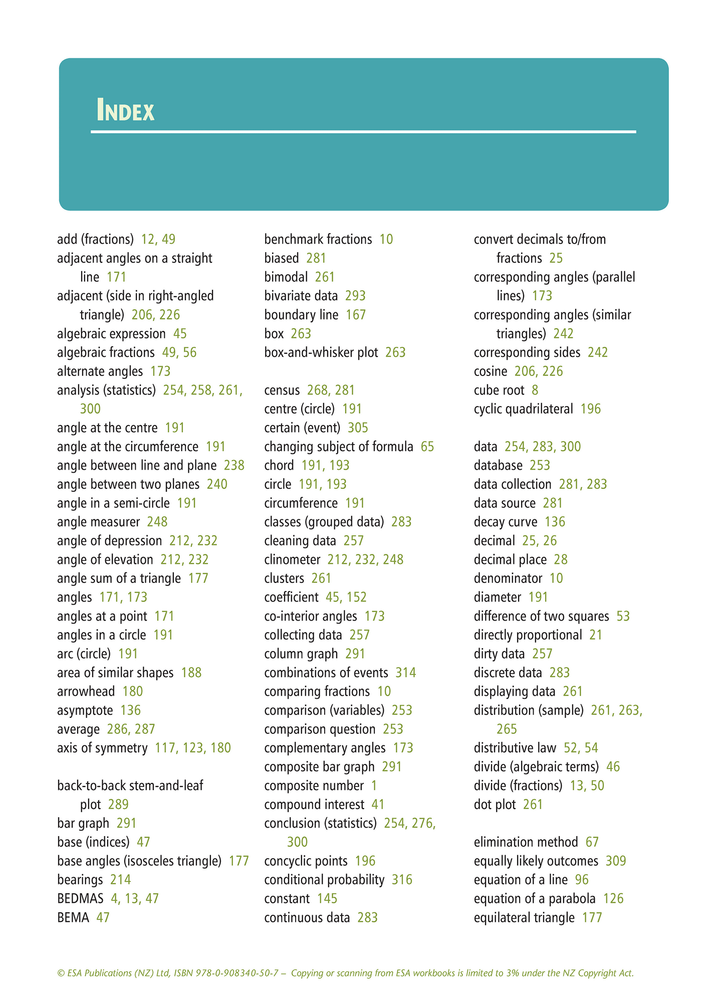 Level 1 Mathematics and Statistics Learning Workbook