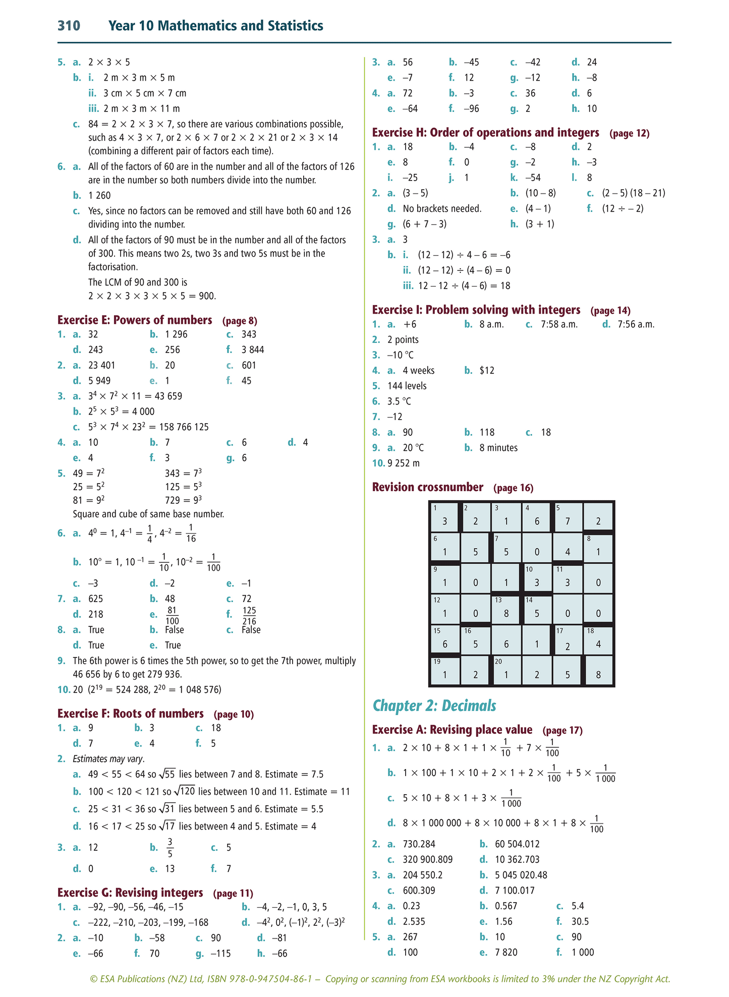 Year 10 Mathematics and Statistics Learning Workbook