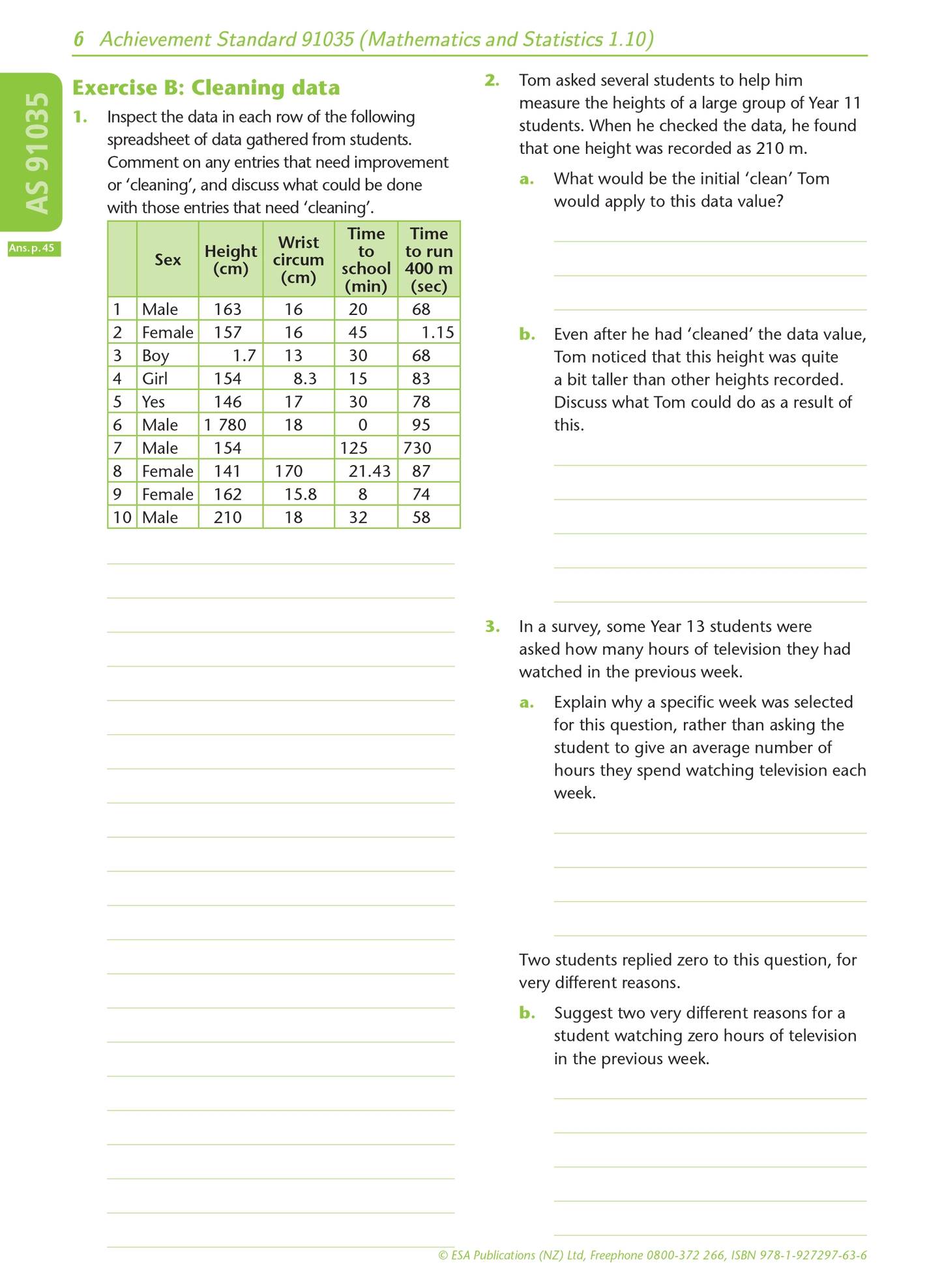 Level 1 Multivariate Data 1.10 Learning Workbook